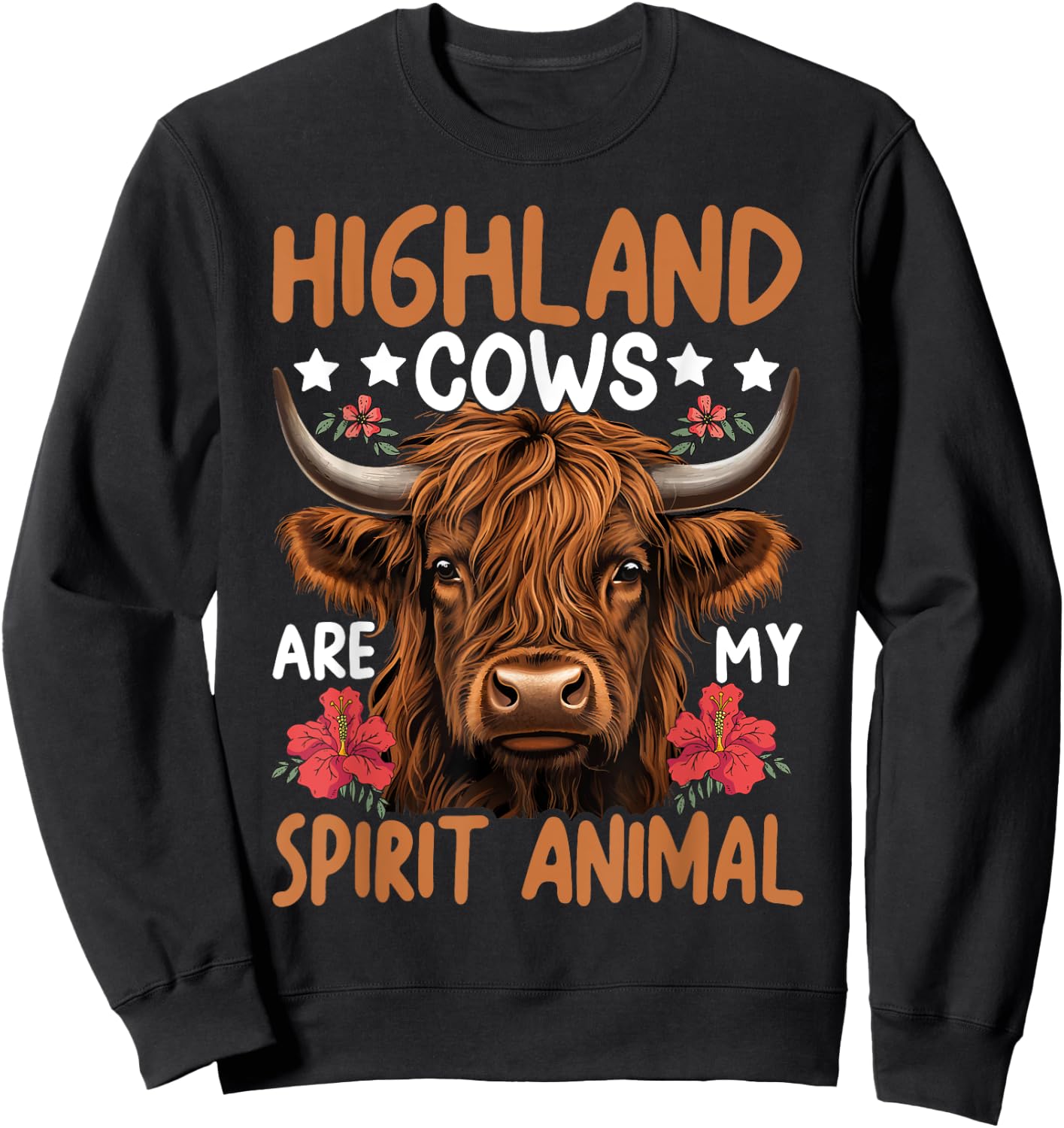 Highland Cows Are My Spirit Animal Sweatshirt - Sweatshirt | Black