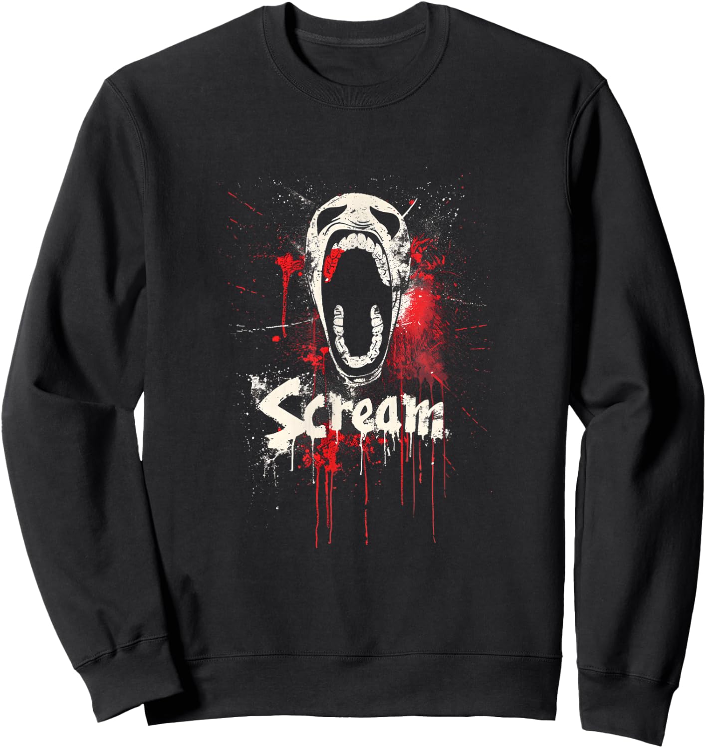 Scream (Scream) Graffiti Metal Style A Horror Dark Art , Black, S Sweatshirt - Sweatshirt | Black