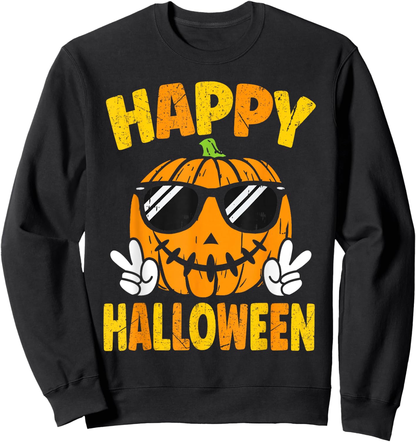 Trick Or Treat Halloween 2025 Spooky Pumpkin Costume Men Boy Sweatshirt - Sweatshirt | Black