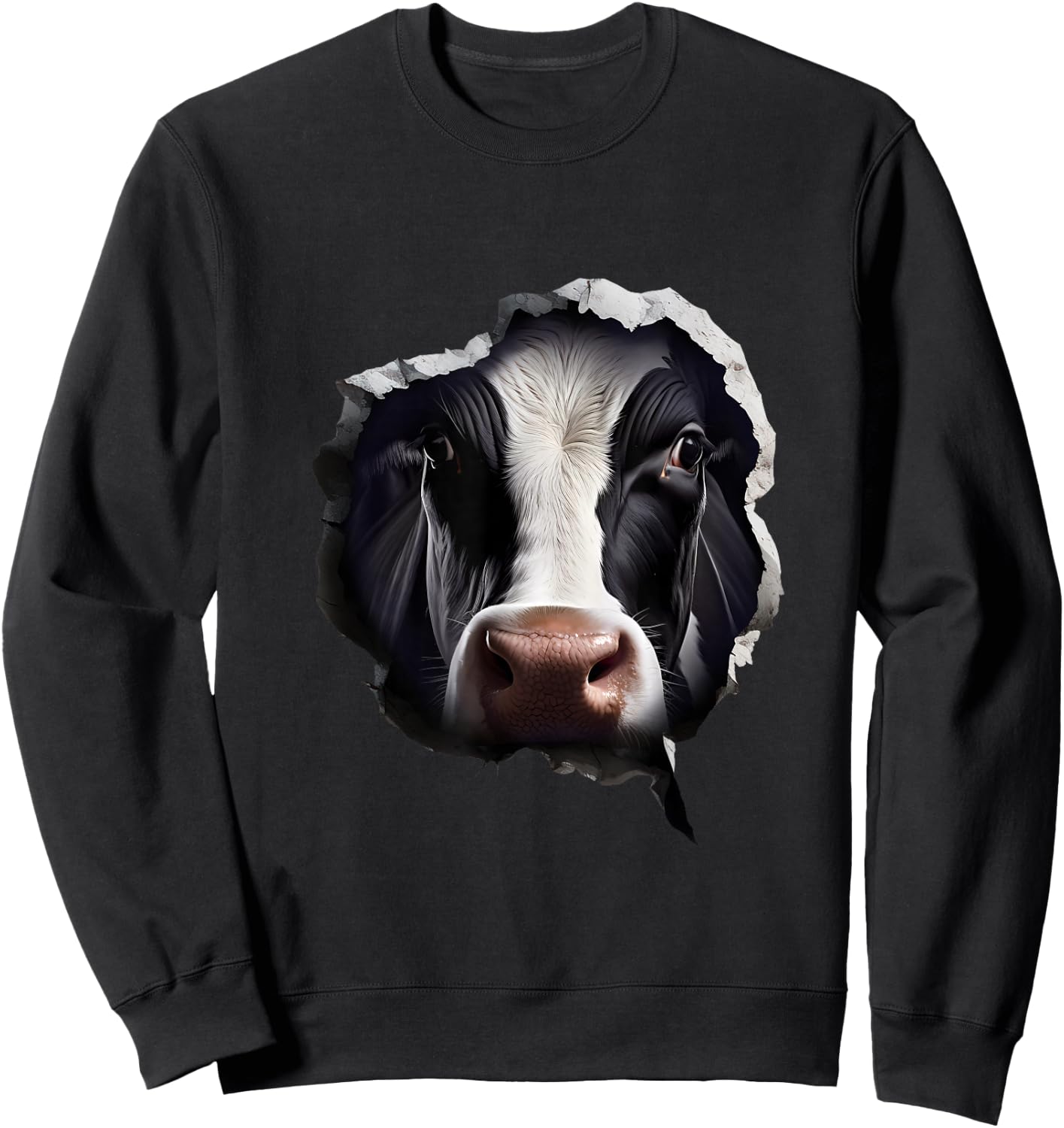 Cow Face Sweatshirt - Sweatshirt | Black