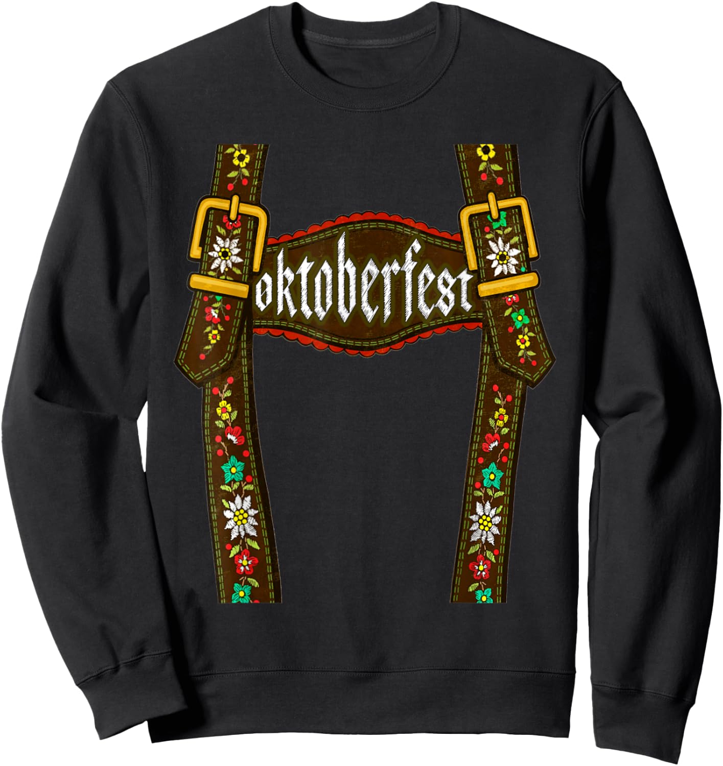Lederhosen Suspenders Oktoberfest Bavarian Munich Beer Sweatshirt - Sweatshirt | Black