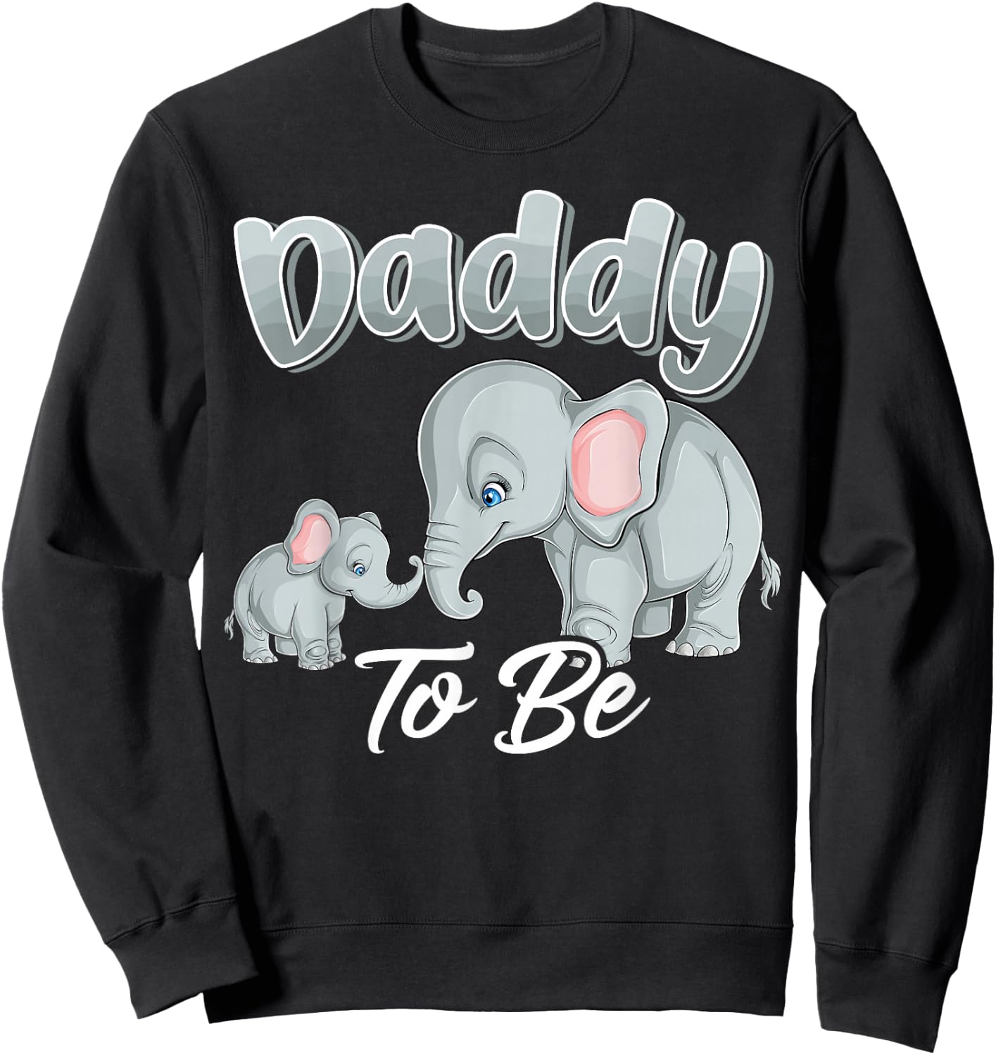Soon Daddy To Be Elephants For Baby Shower Gender Reveal Men Sweatshirt - Sweatshirt | Black
