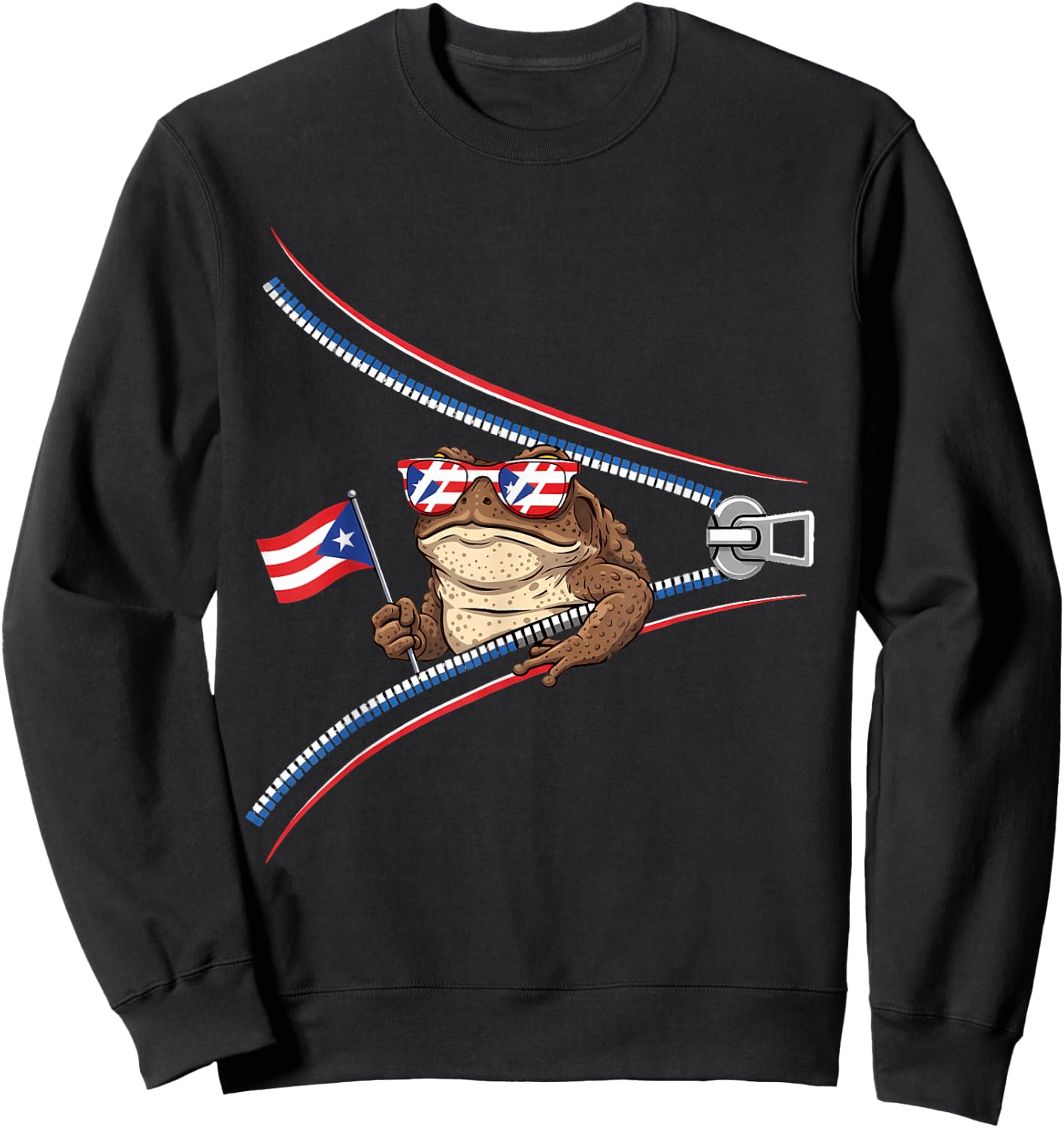 Coqui Frog Puerto Rico Flag Puerto Rican Taino Boricua Sweatshirt - Sweatshirt | Black