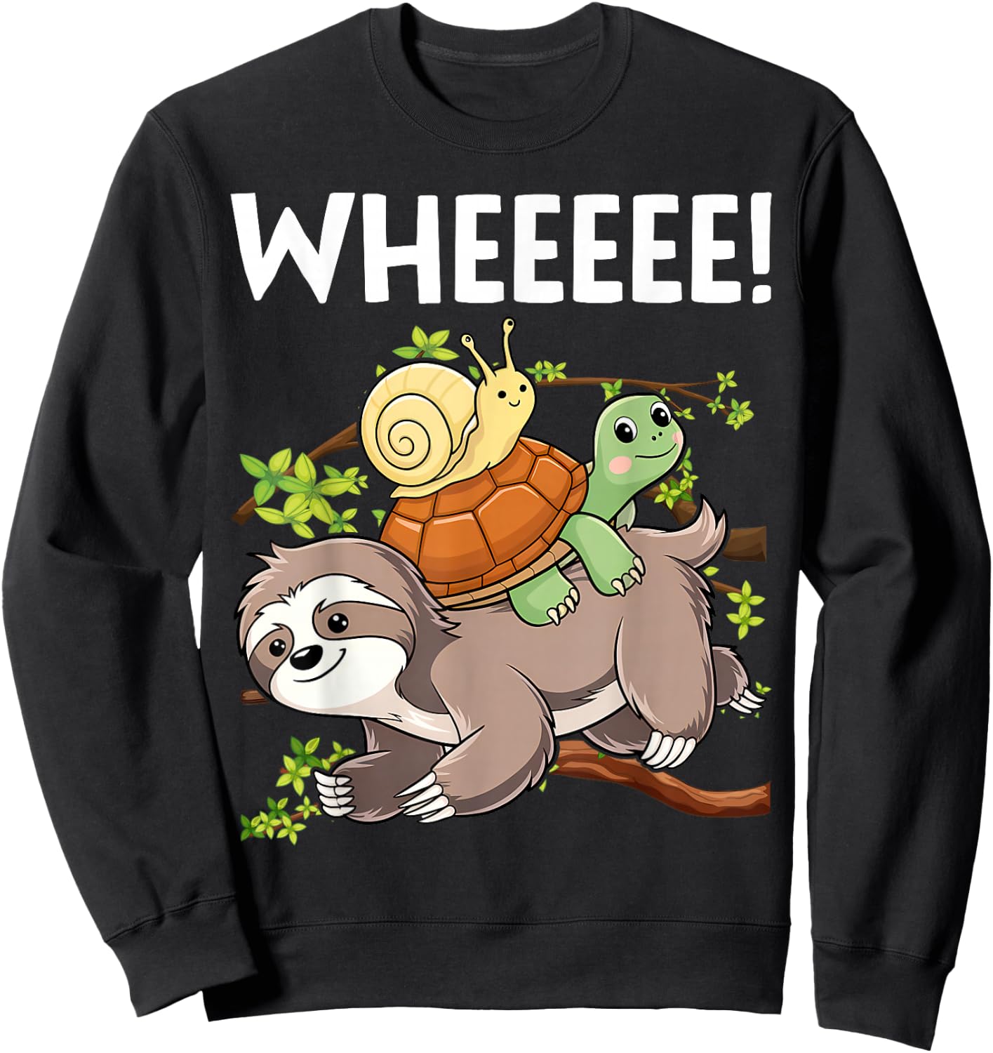 Funny Running Marathon Runners Sloth Turtle Snail Sweatshirt - Sweatshirt | Black