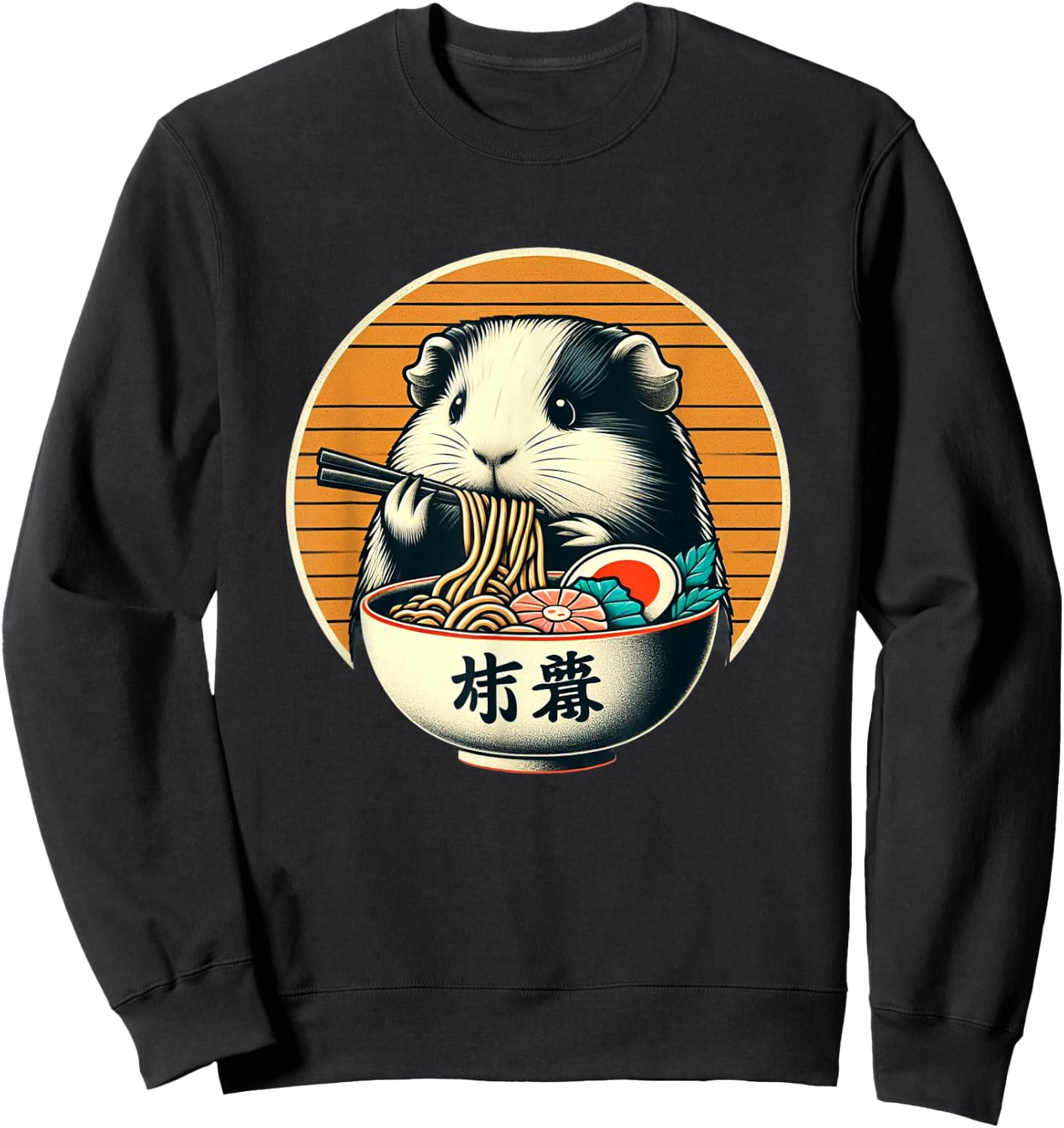 Guinea Pig Ramen Kawaii Neko Japanese Noodles Aesthetic Sweatshirt - Sweatshirt | Black