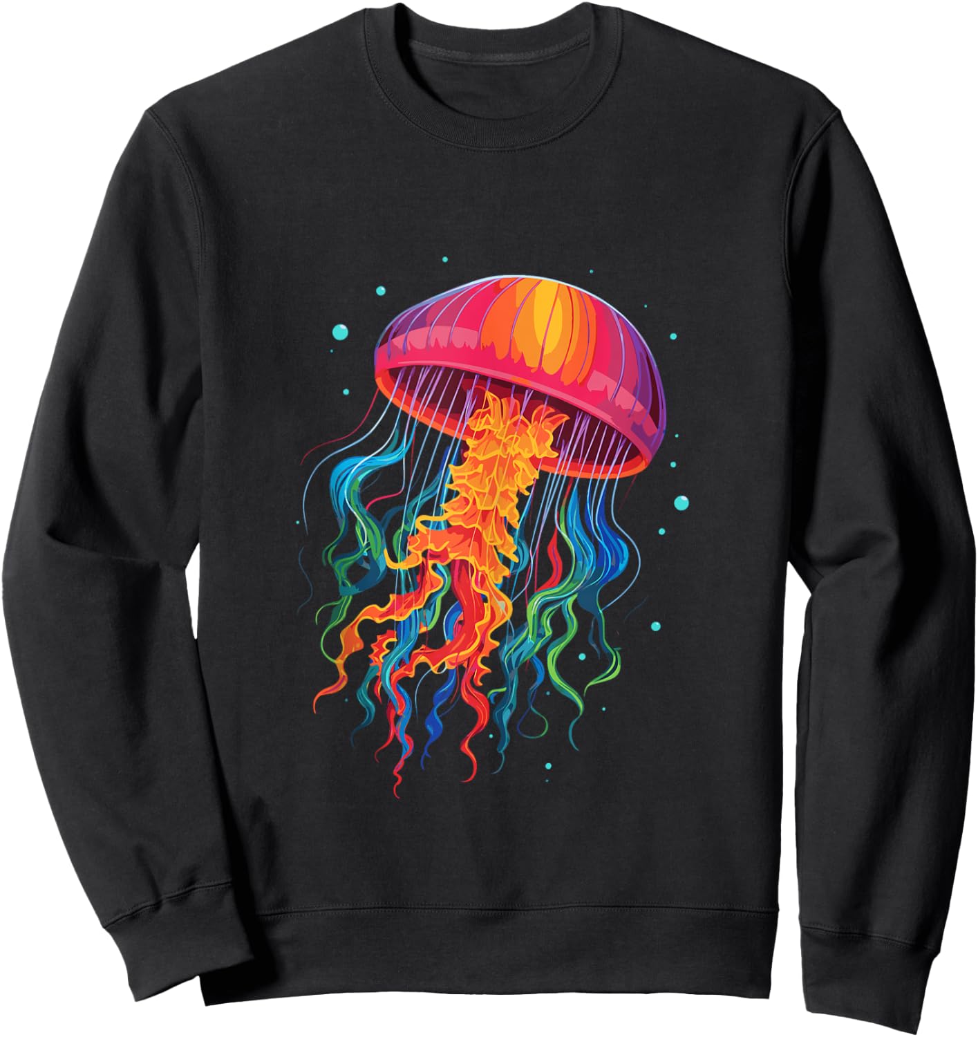 Jellyfish Ocean Animal Scuba Diving Rainbow Jelly Fish Sweatshirt - Sweatshirt | Black