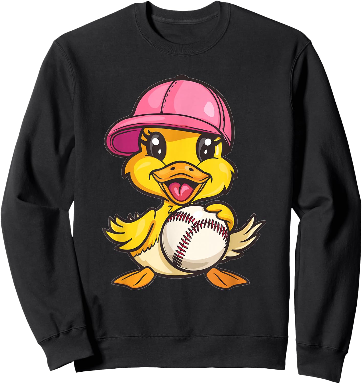 Cute Baseball Duck Sweatshirt - Sweatshirt | Black