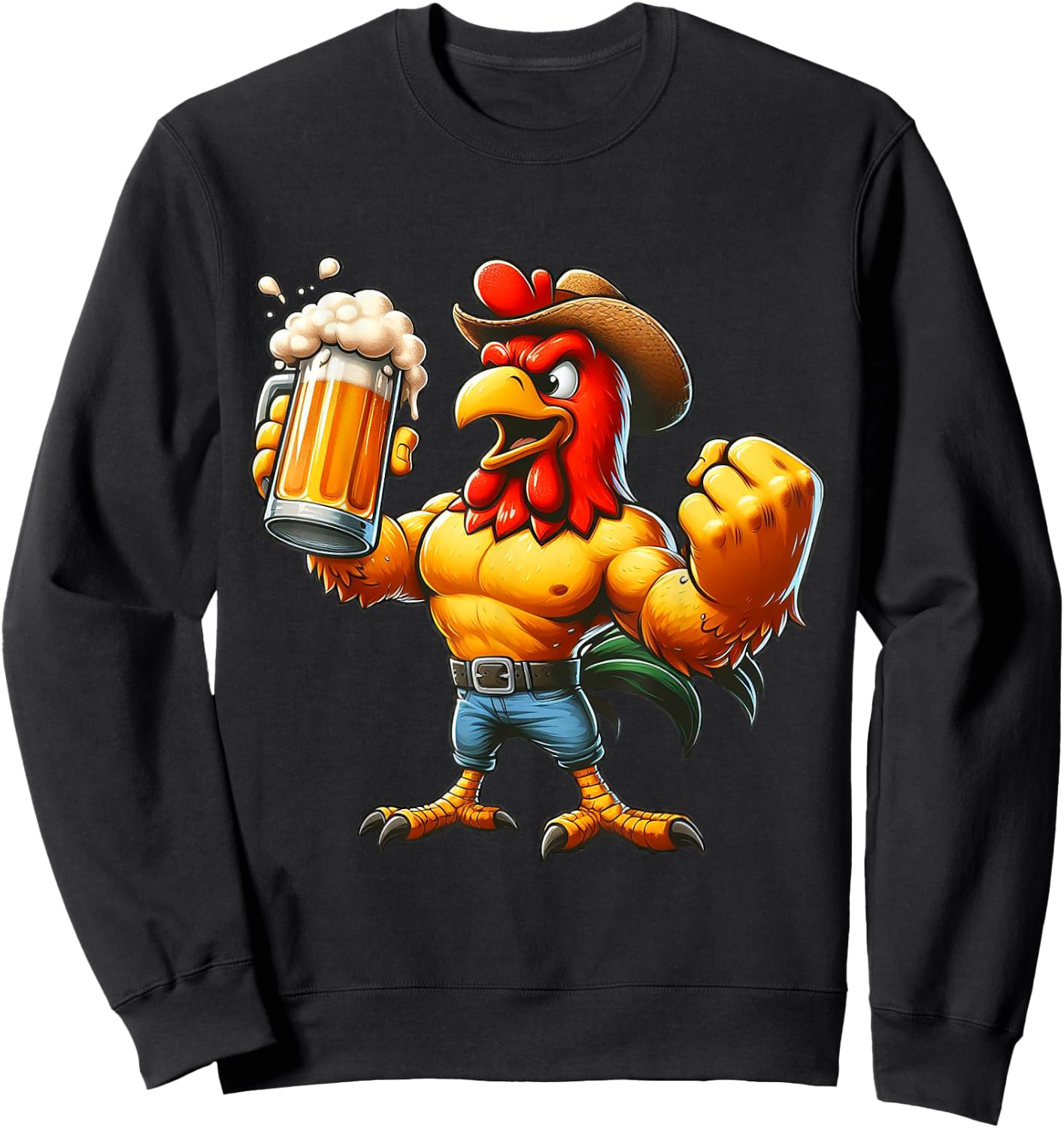 Karate Kick Chicken Beer and Martial Arts Fusion Chickens Sweatshirt - Sweatshirt | Black