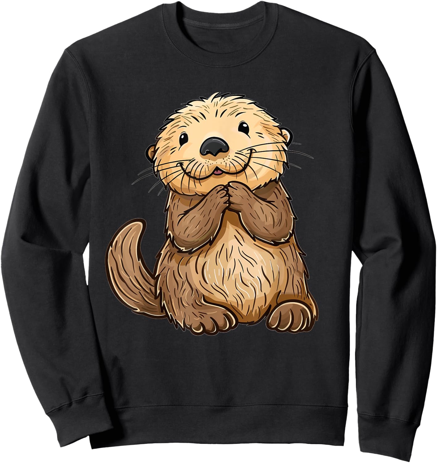 Cute Sea Otter I Kids Sea Otter Sweatshirt - Sweatshirt | Black