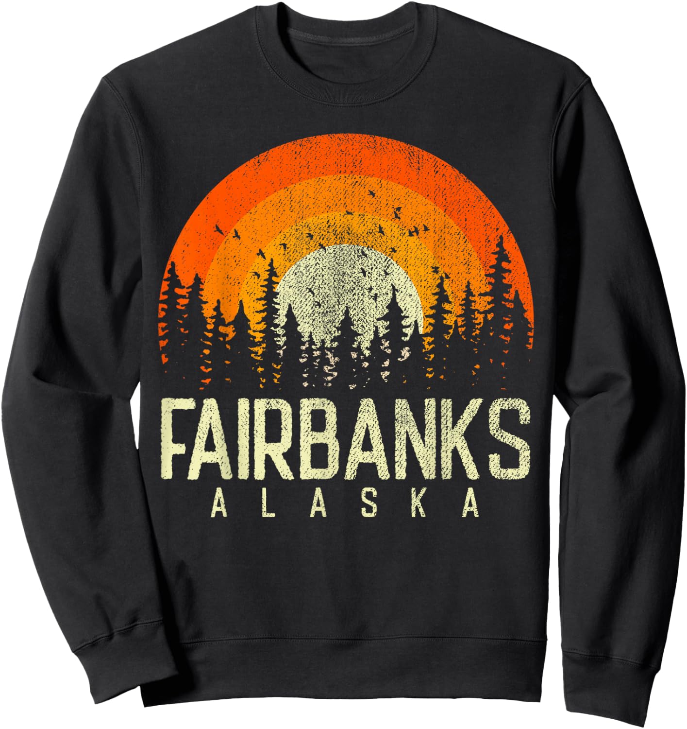 Fairbanks Alaska, Retro Style Vintage 60s 70s 80s 90s Sweatshirt - Sweatshirt | Black
