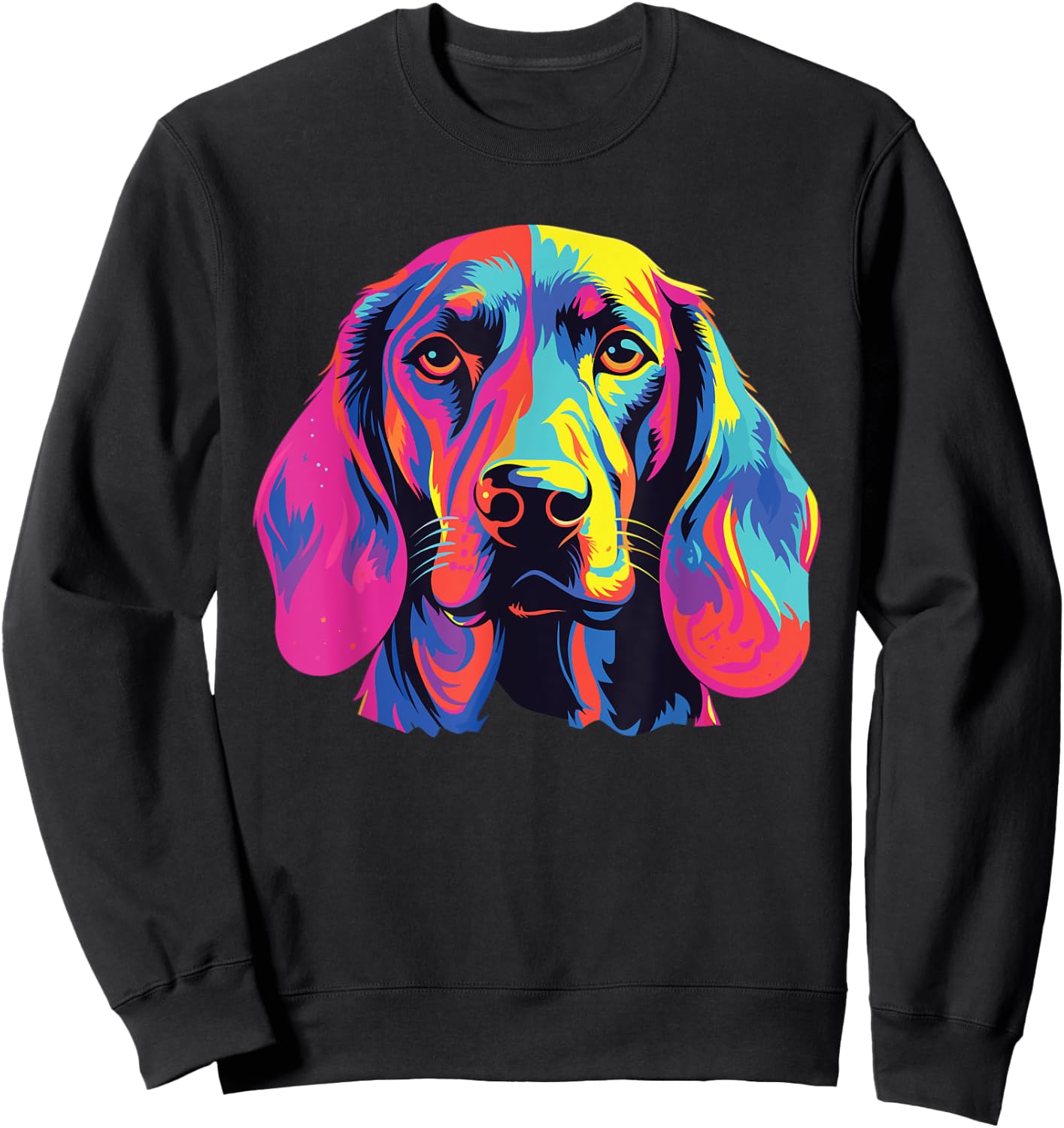 Watercolor Colorful Bavarian Mountain Scent Hound Sweatshirt - Sweatshirt | Black