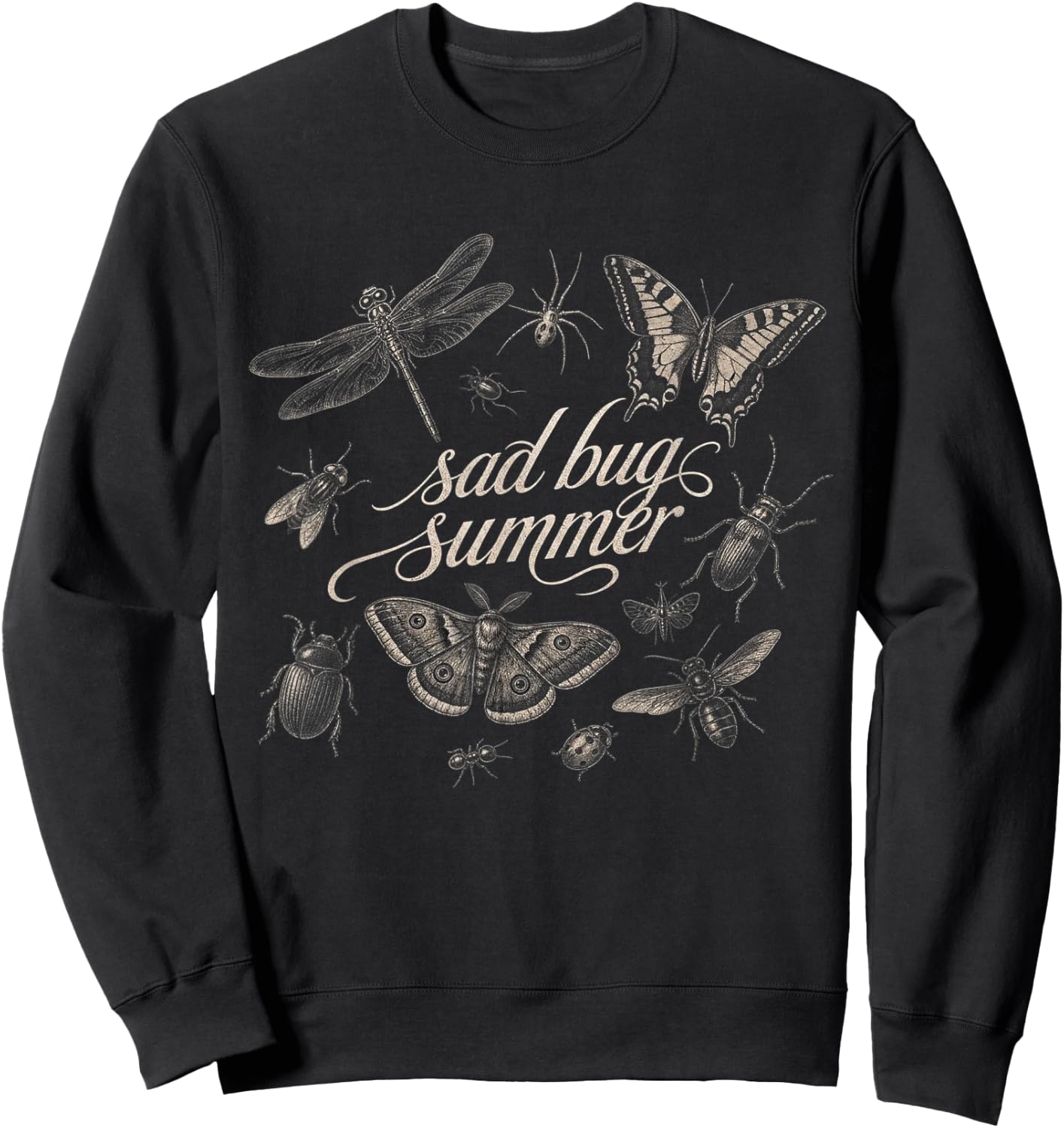 Sad Bug Summer Insects Lover Sweatshirt - Sweatshirt | Black
