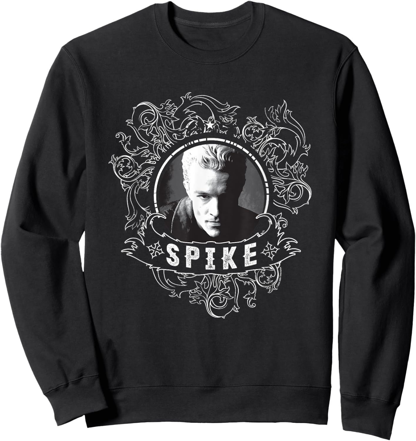Buffy The Vampire Slayer Spike Faded Face Vintage Portrait , Black, S Sweatshirt - Sweatshirt | Black