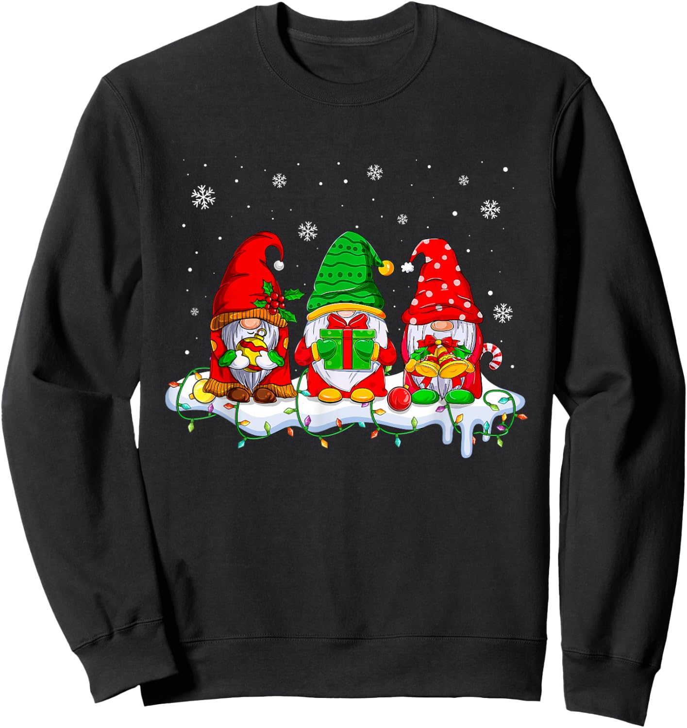 Gnomes Christmas Funny Xmas Pajamas Family Matching Gnomes Sweatshirt - Sweatshirt | Black