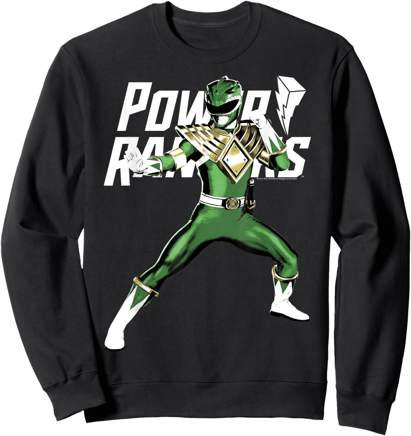 Power Rangers Green Ranger Karate Action Pose Logo Sweatshirt - Sweatshirt | Black