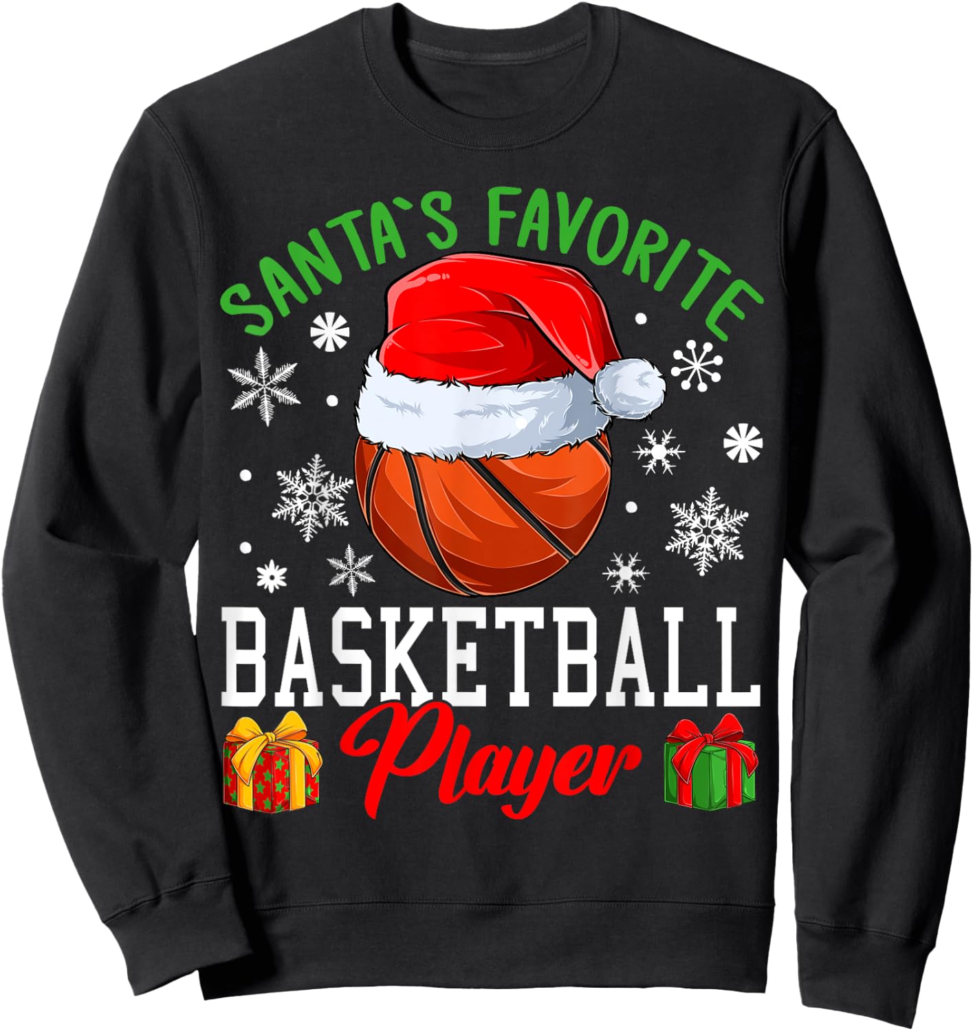 Basketball Christmas - Santa´s favorite Basketball player Sweatshirt - Sweatshirt | Black
