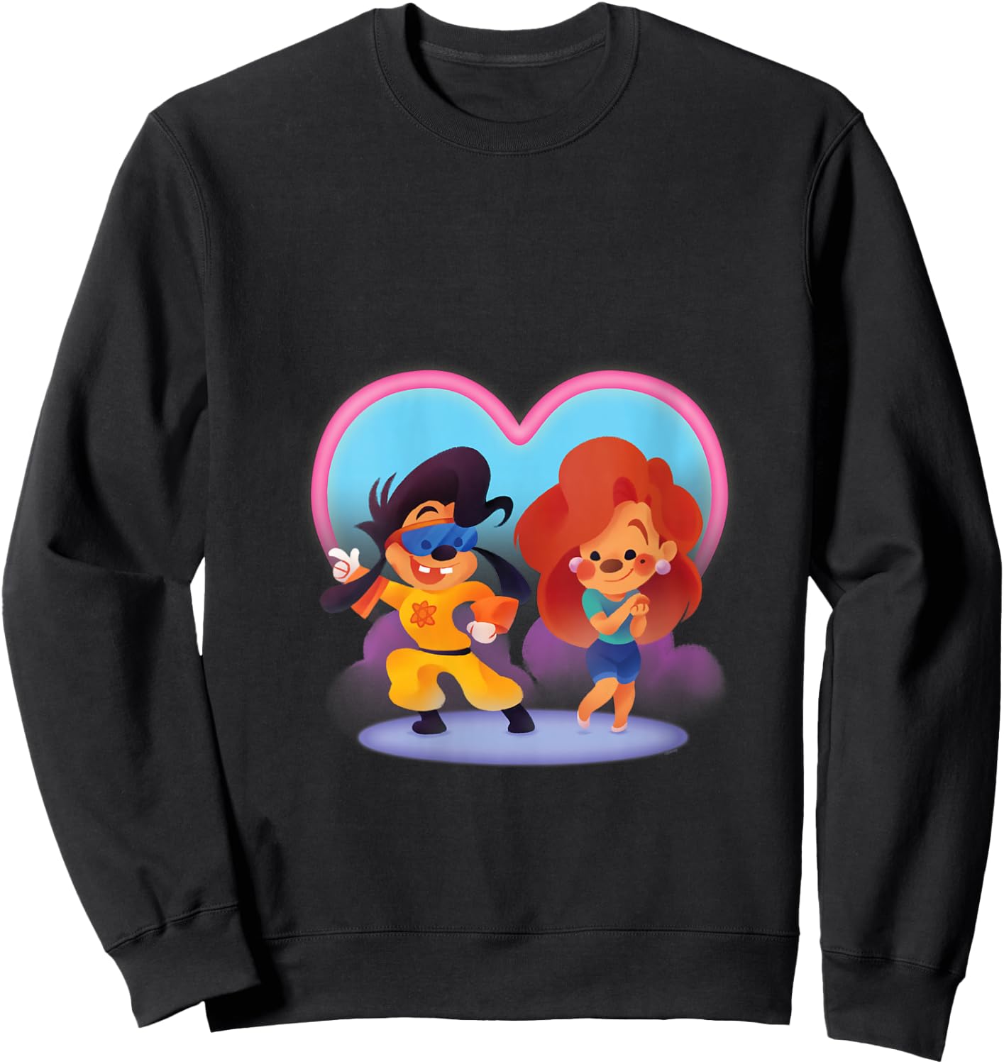 Disney A Goofy Movie Cute Valentine’s Day Max & Roxanne V-Neck Sweatshirt - Sweatshirt | Black