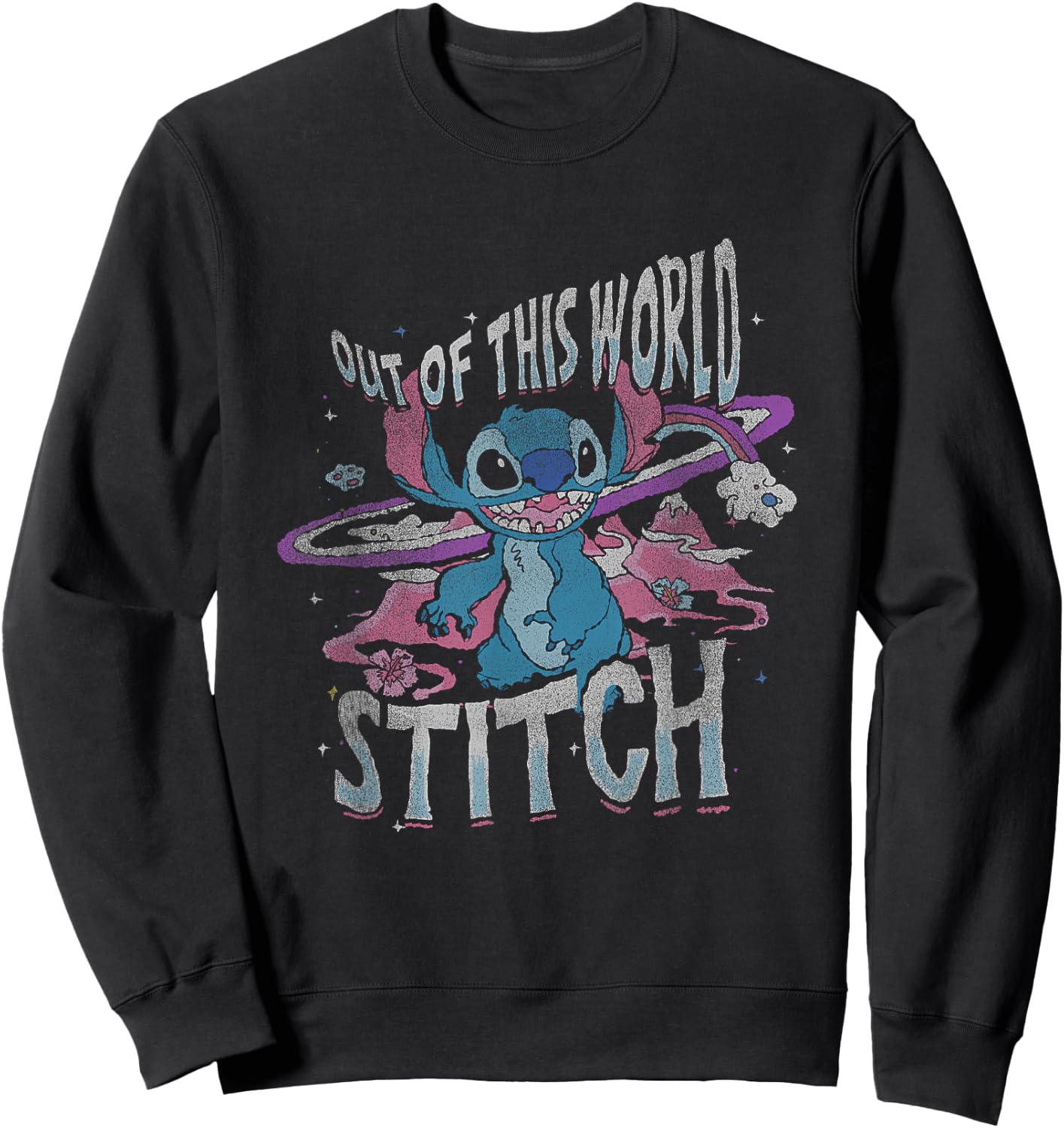 Disney Lilo & Stitch Out Of This World Vintage Stitch Sweatshirt - Sweatshirt | Black