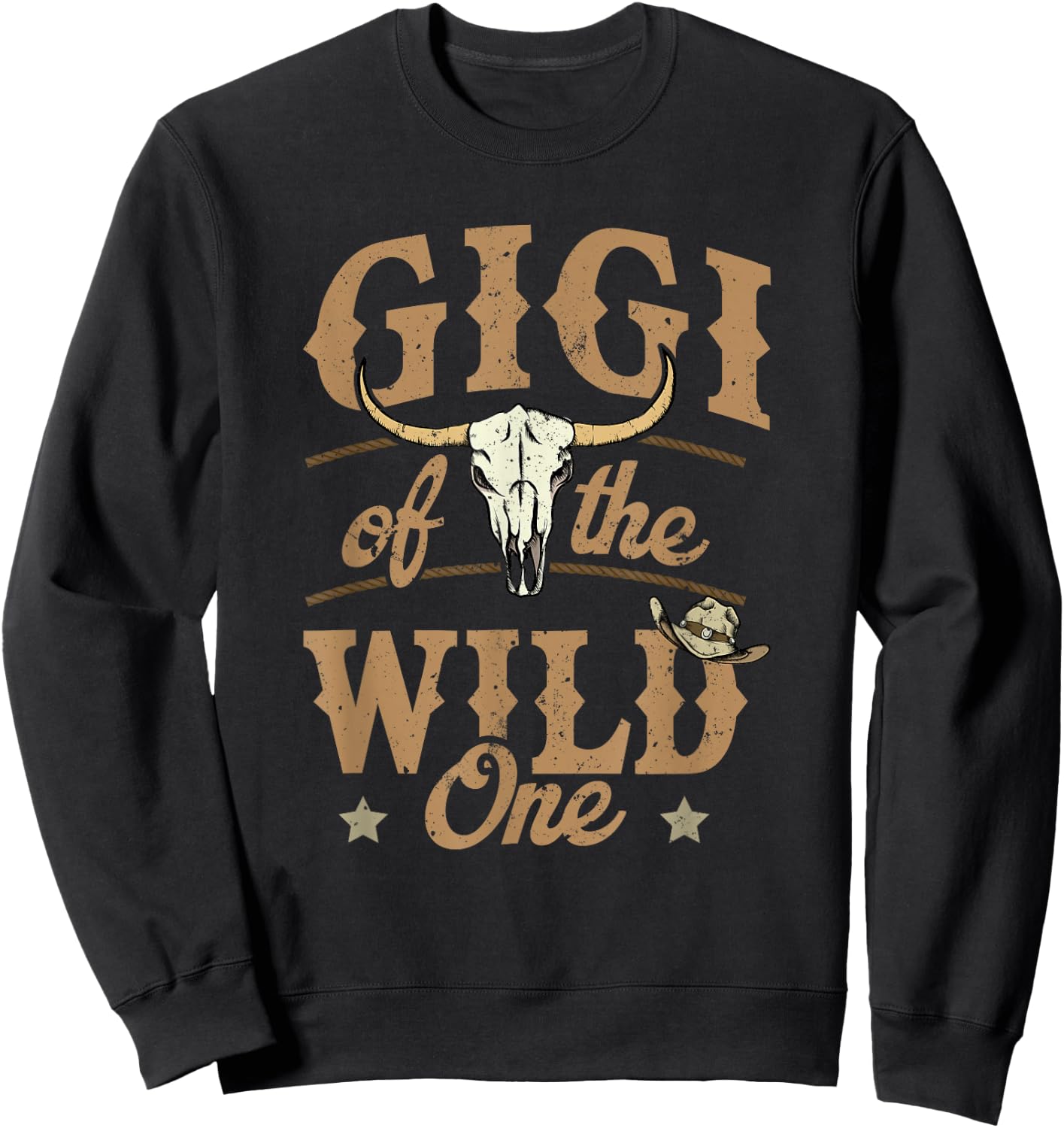 Gigi of The Wild One Cowboy Western Rodeo Party Matching Sweatshirt - Sweatshirt | Black