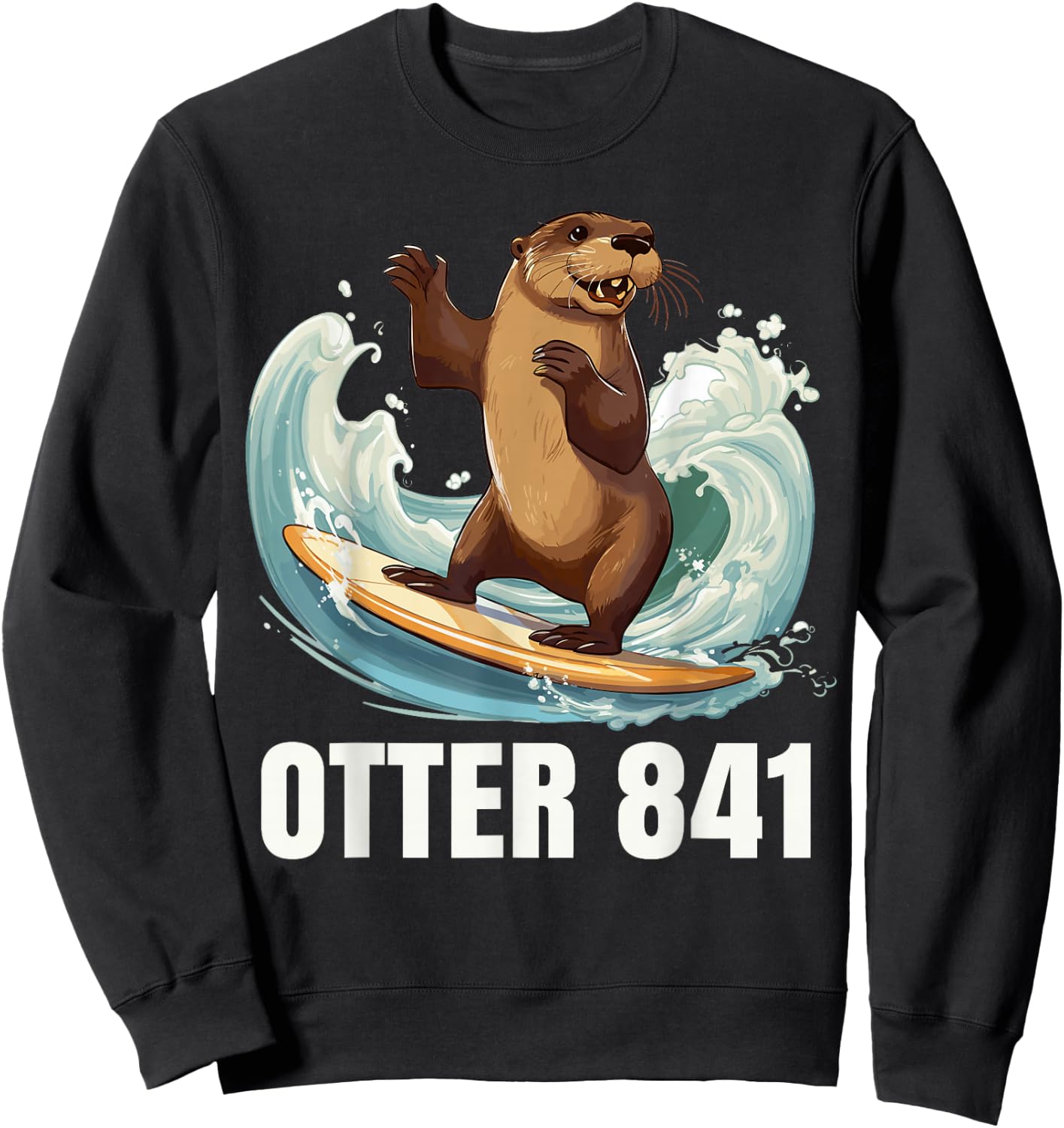 Surfing Otter 841 California Sea Otter 841 Sweatshirt - Sweatshirt | Black