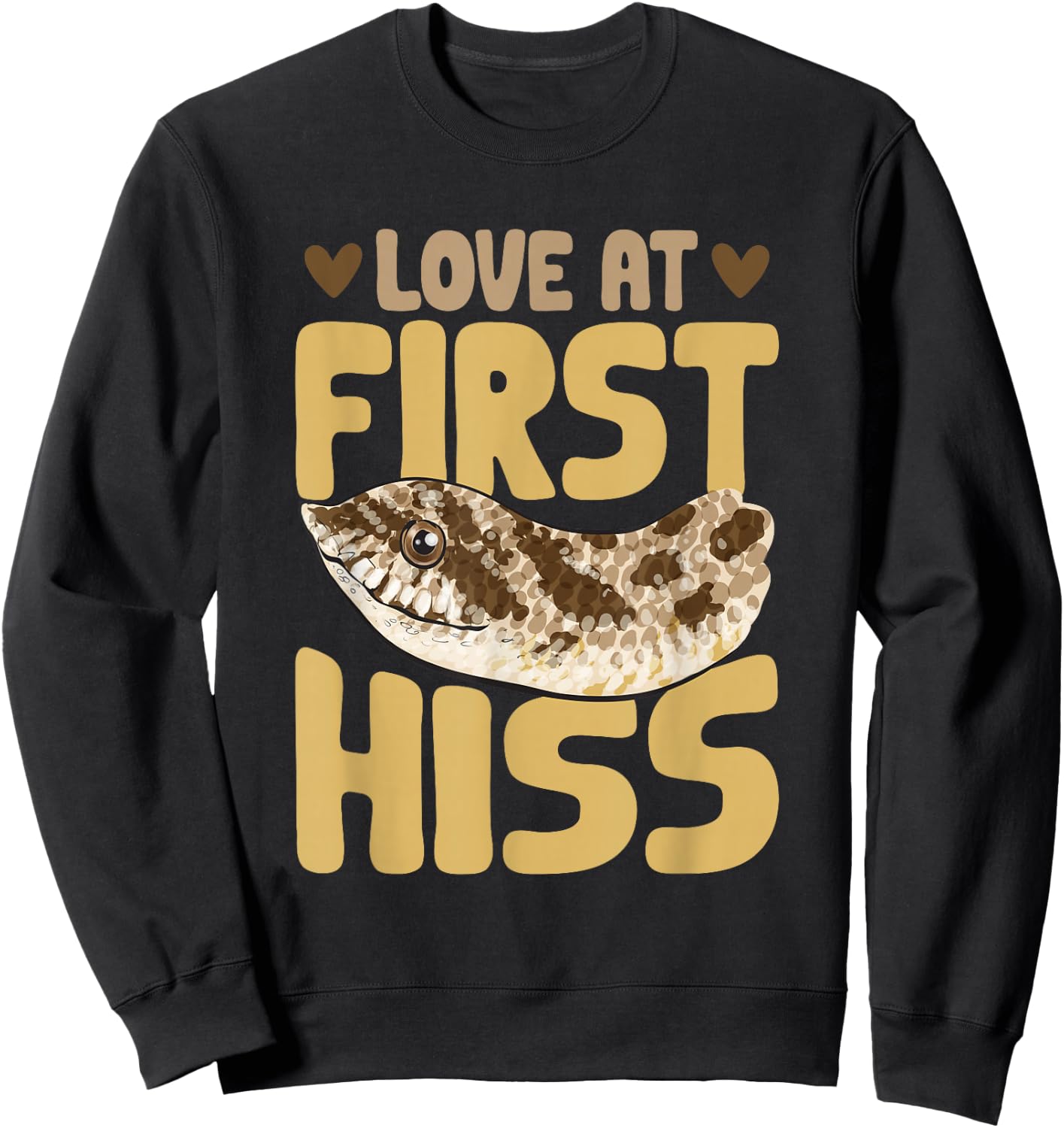 Hognose Snake Love At First Hiss Pet Reptile Hognose Snake Sweatshirt - Sweatshirt | Black