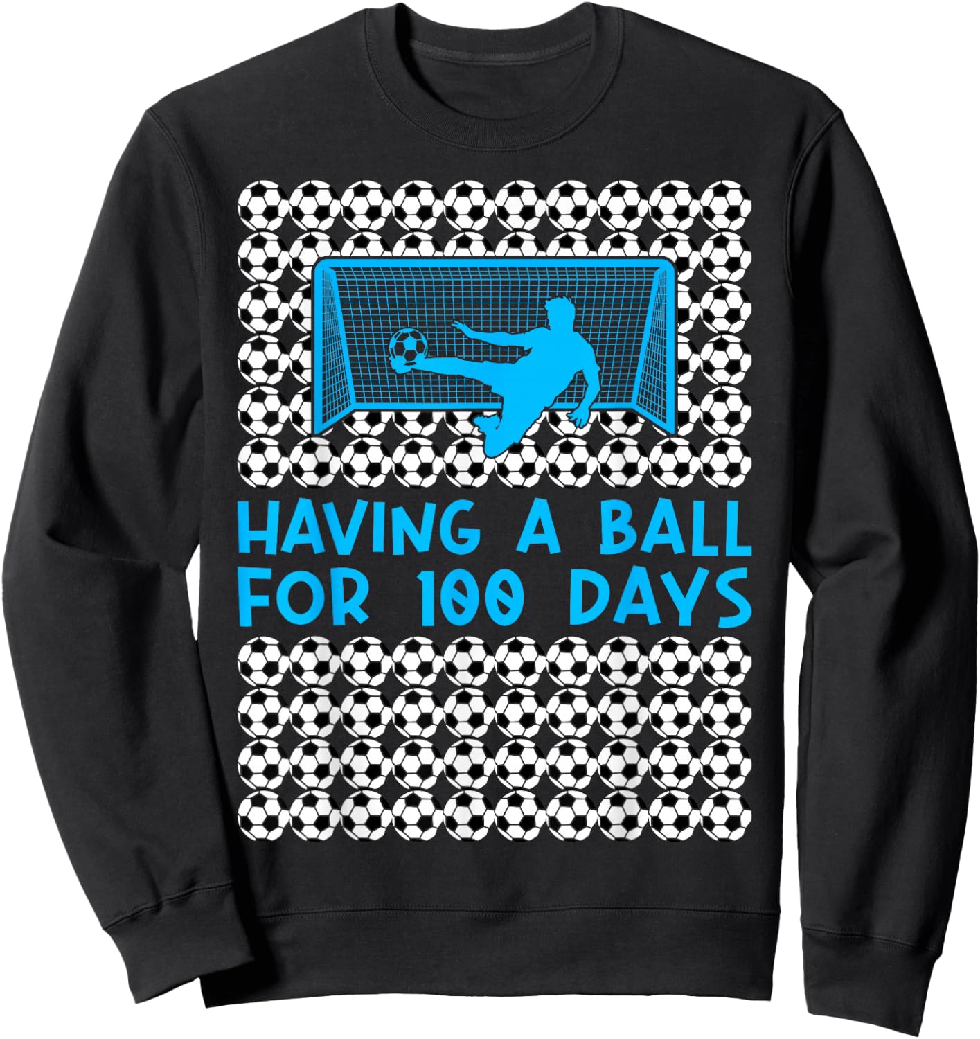 100 Days Of School Soccer 100th Day Of School For Boys Kids Sweatshirt - Sweatshirt | Black