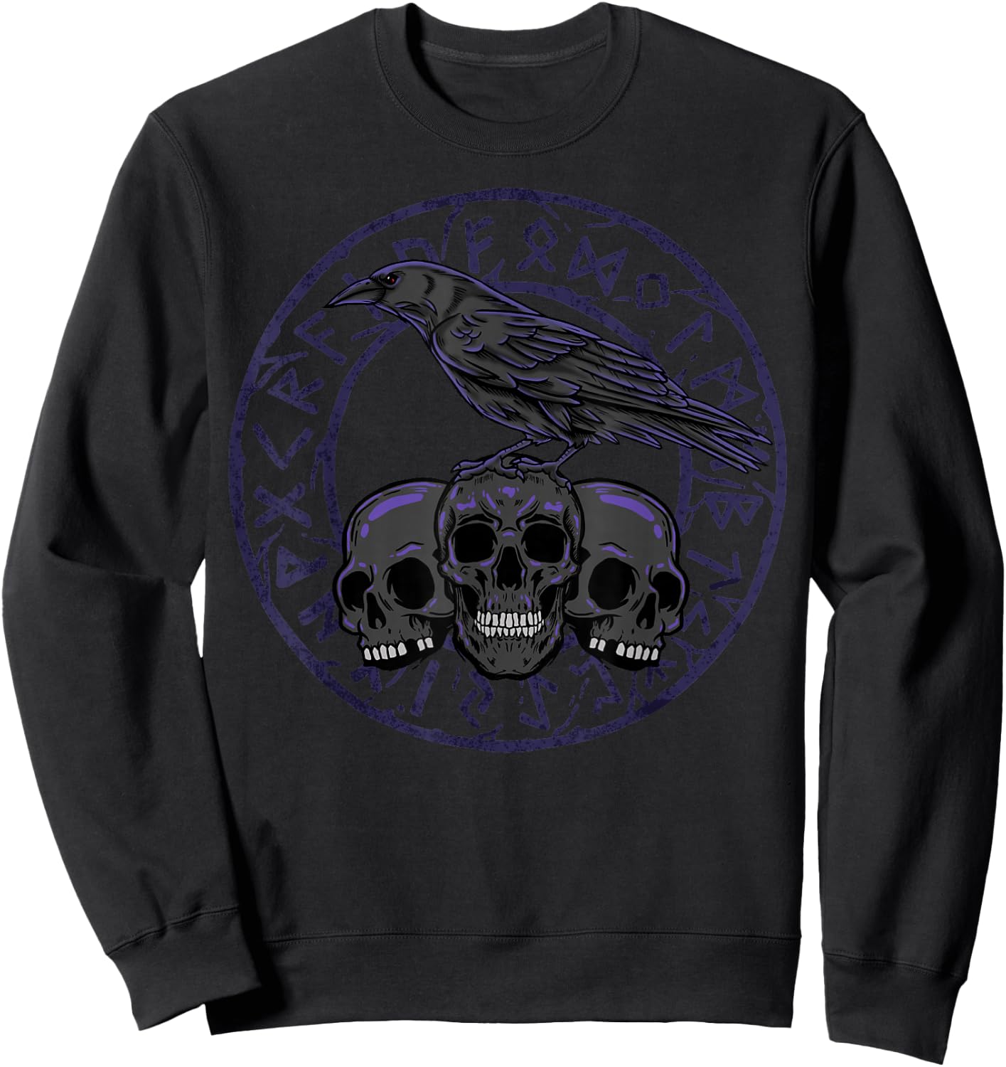 Gothic Crows Nordic Mythology Emo Viking Ravens Sweatshirt - Sweatshirt | Black