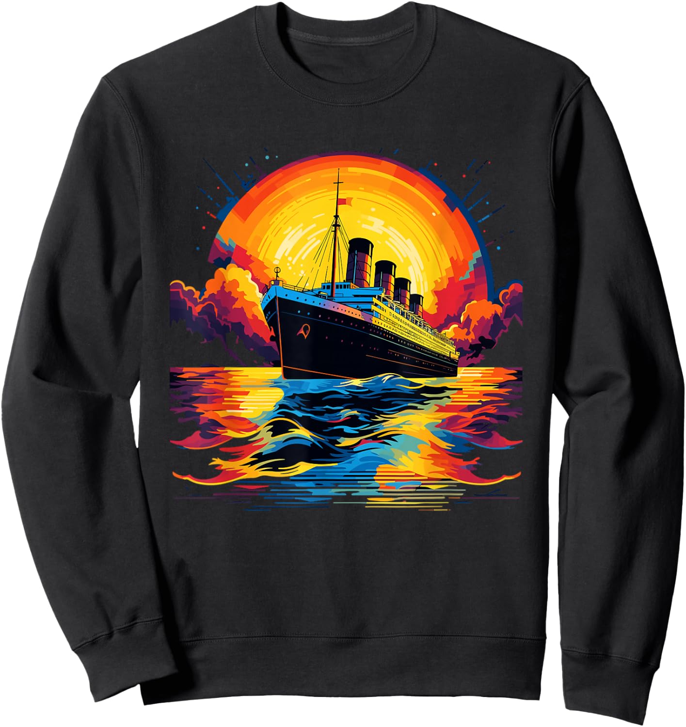 Retro Titanic Men's Women's Children Vintage Titanic , black Sweatshirt - Sweatshirt | Black