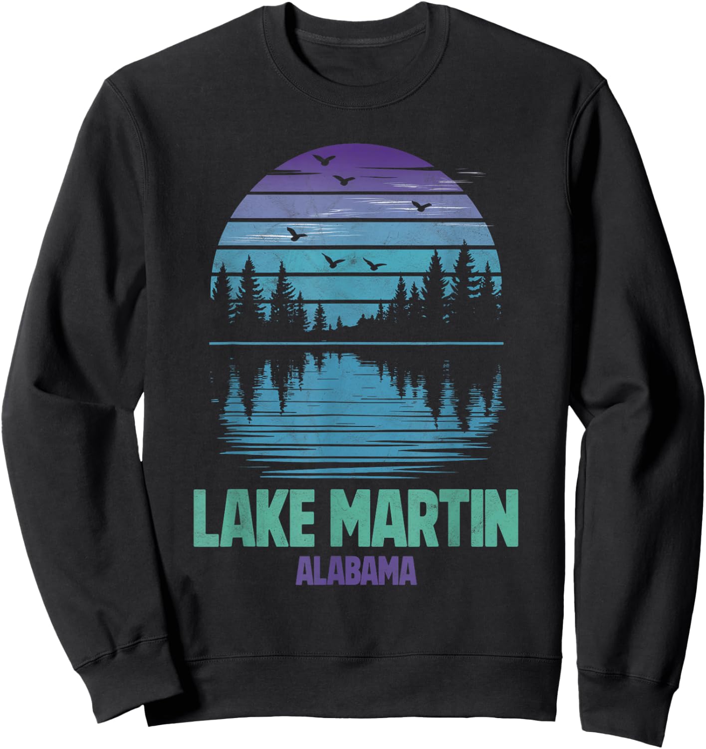 Lake Martin Alabama Outdoors Vintage Sweatshirt - Sweatshirt | Black