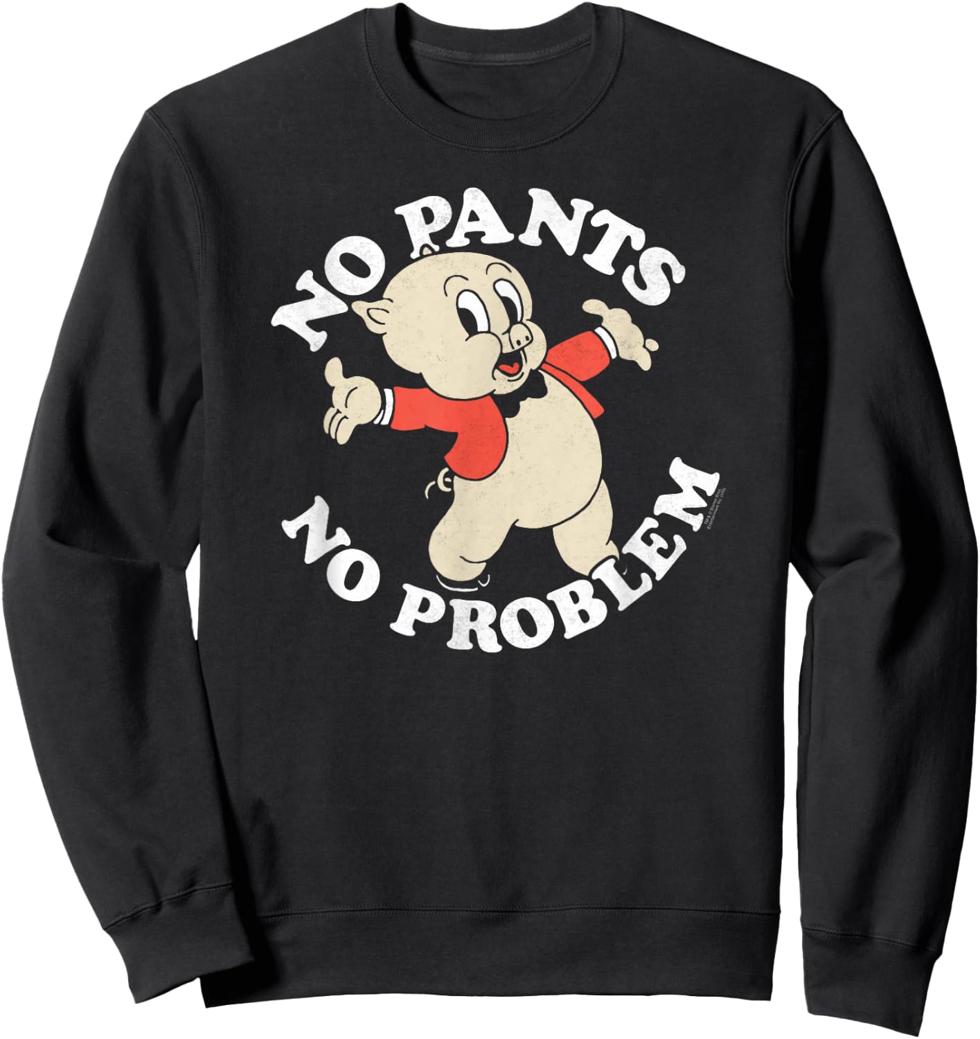 Looney Tunes Porky Pig No Pants Sweatshirt - Sweatshirt | Black