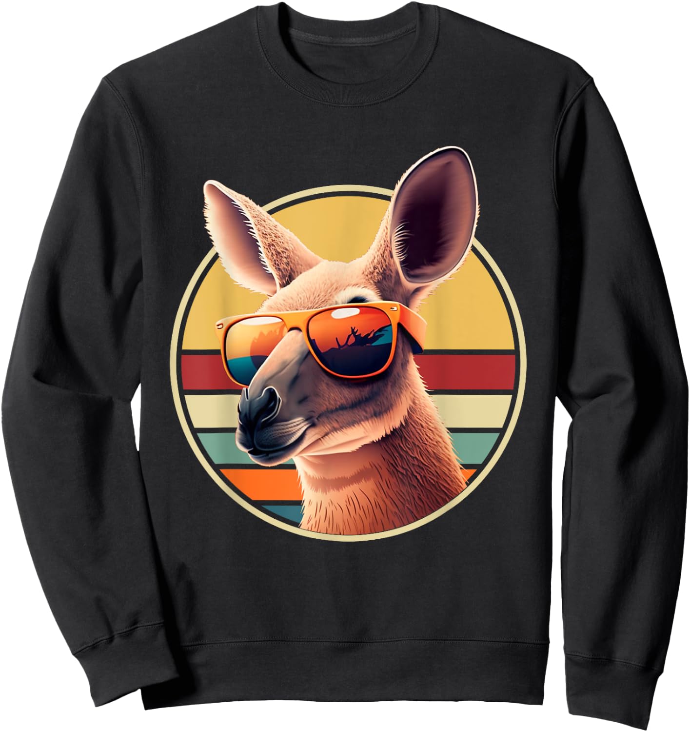 Funny Kangaroo Costume Outfit Retro Vintage Art Kangaroos Sweatshirt - Sweatshirt | Black