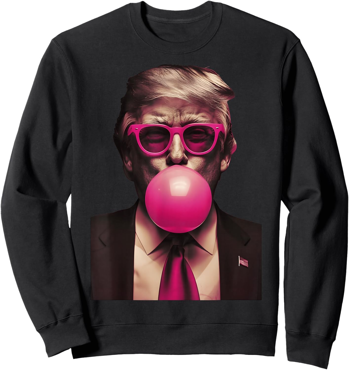 Trump Pink Bubblegum Funny Sweatshirt - Sweatshirt | Black