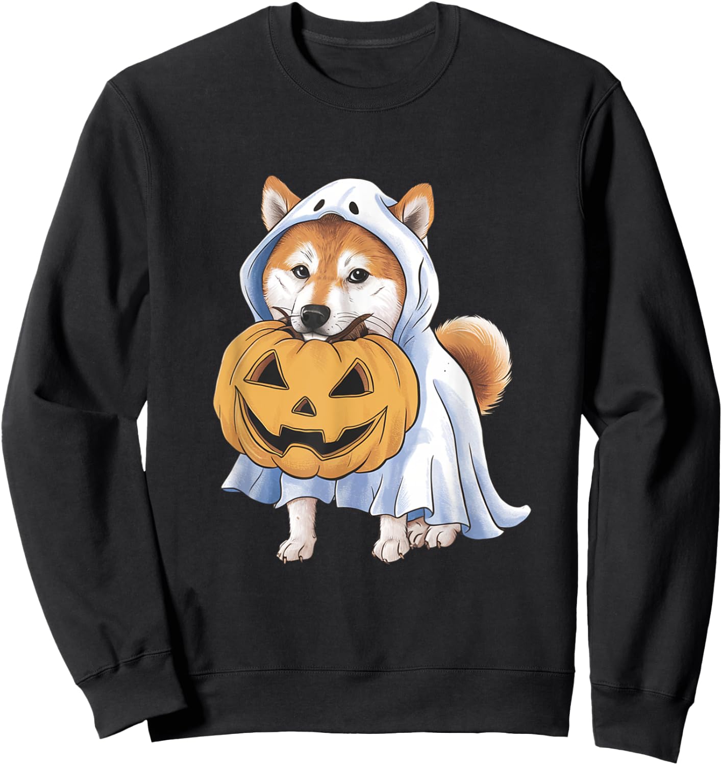Shiba Inu Ghost Dog Halloween Sweatshirt - Sweatshirt | Black
