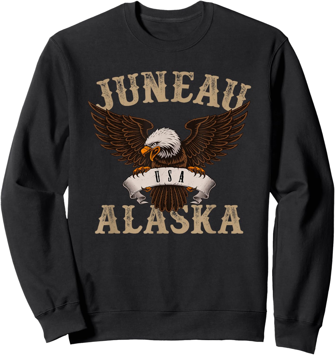 Juneau Alaska USA Bald Eagle Sweatshirt - Sweatshirt | Black