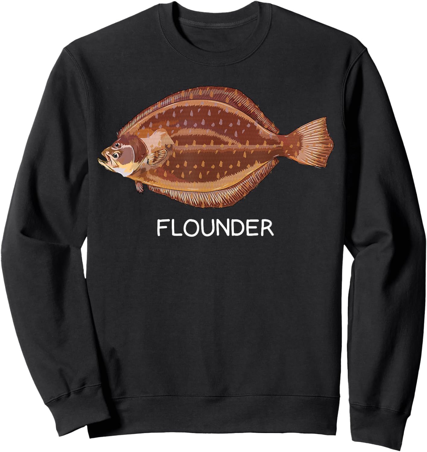 Flounder Saltwater Game Fish Sweatshirt - Sweatshirt | Black