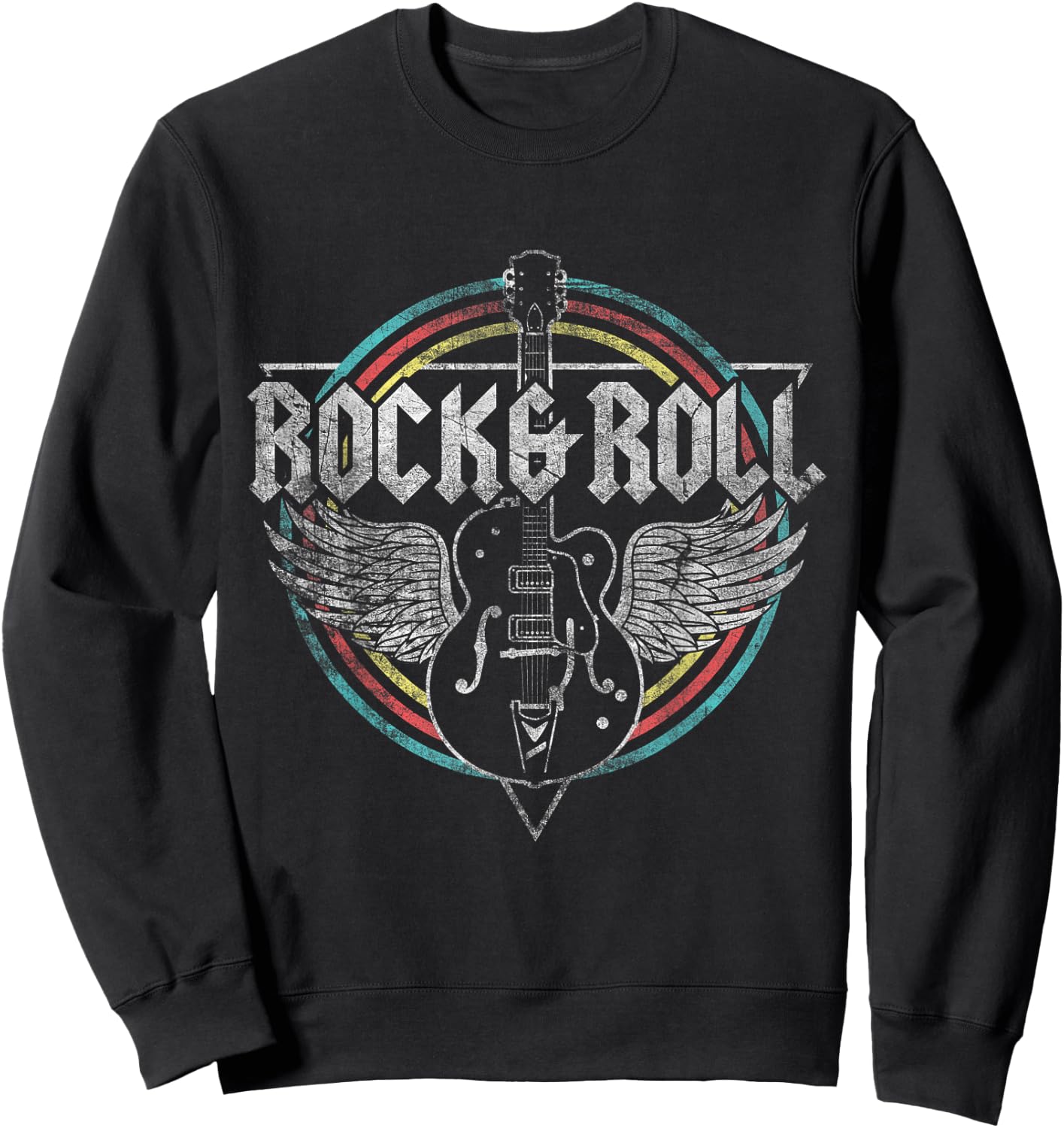 Rock & Roll Guitar Wings Music Small Sweatshirt - Sweatshirt | Black