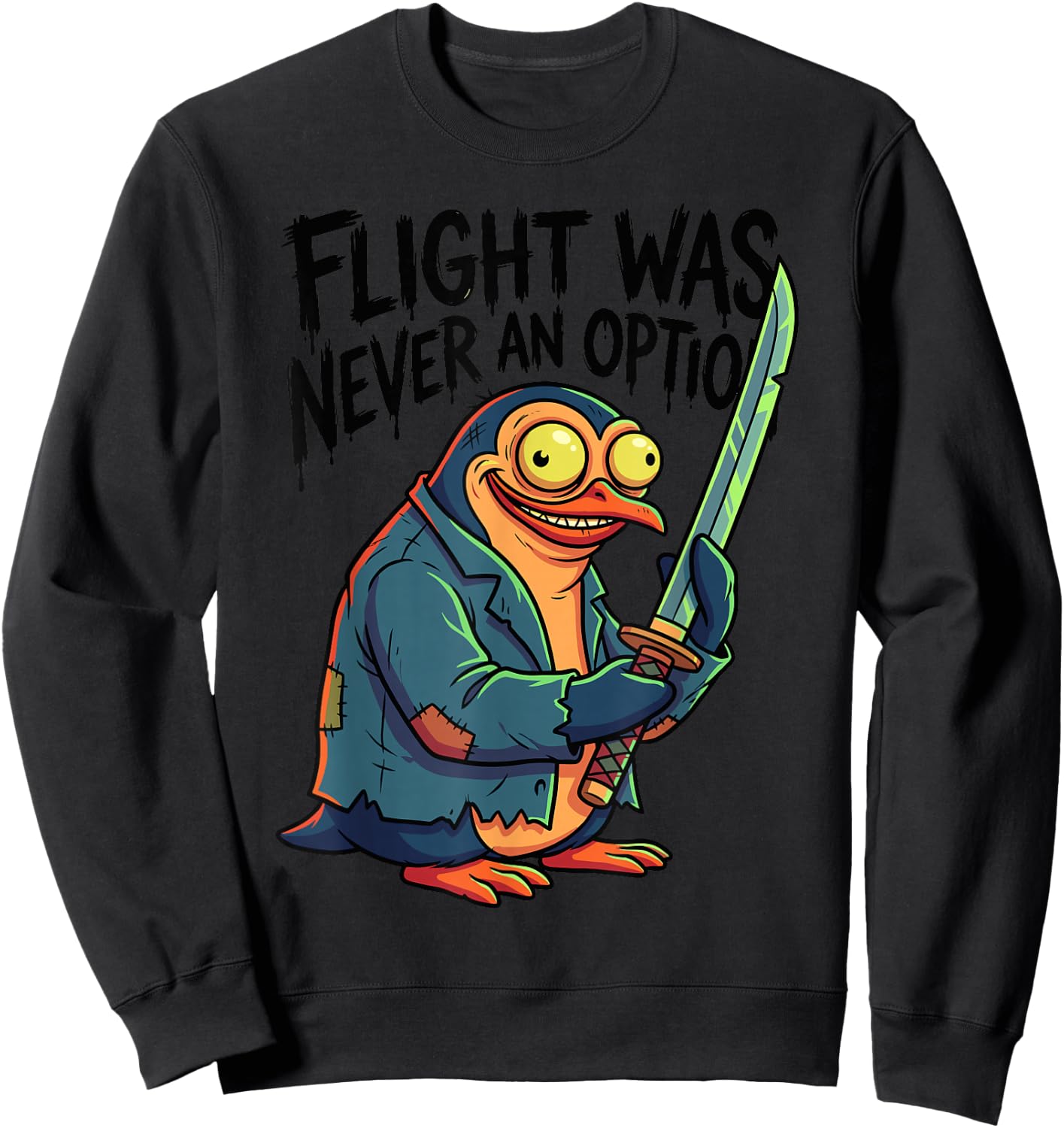 Flight was Never an Option Flightless Bird Sword Sweatshirt - Sweatshirt | Black