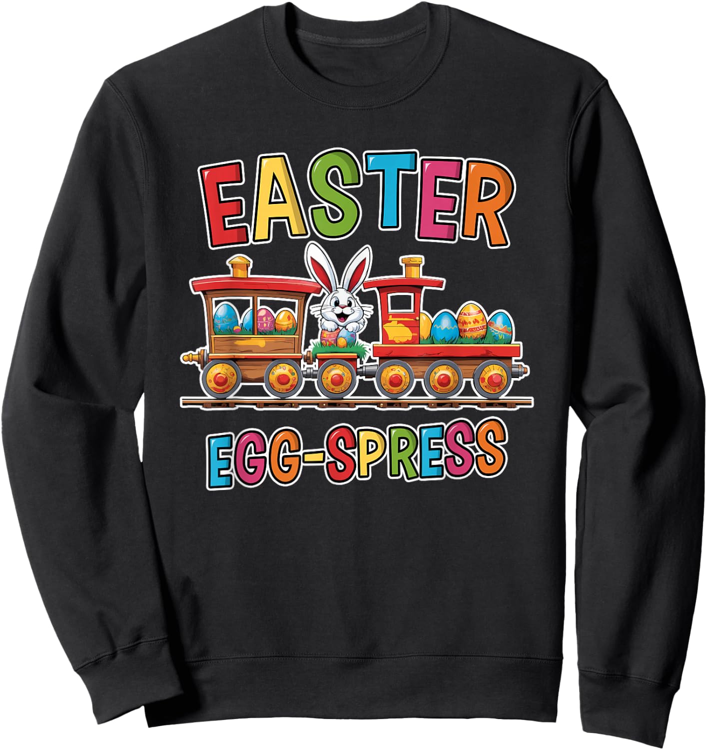 Easter Train Egg-Spress Easter Egg Hunting Boys Sweatshirt - Sweatshirt | Black