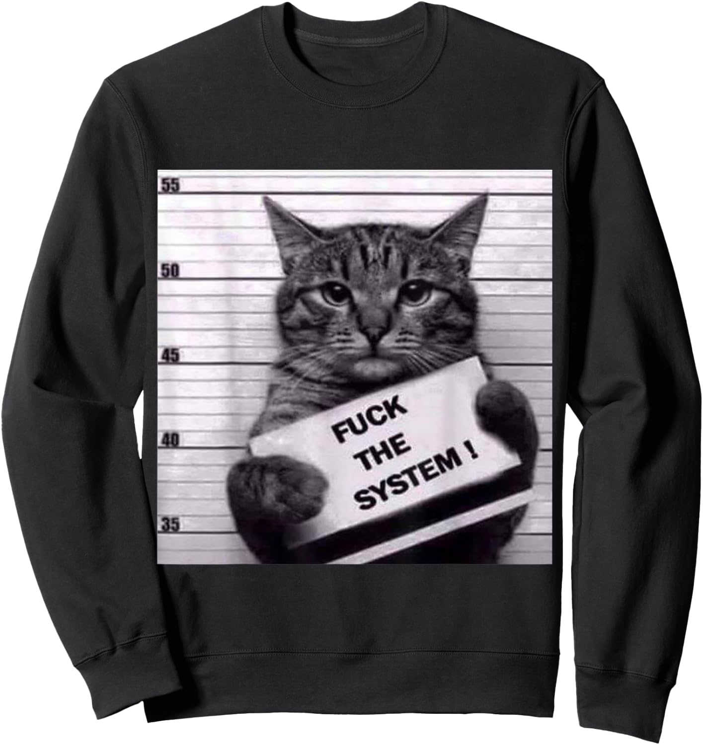 Cat the System Most Wanted Poster , black Sweatshirt - Sweatshirt | Black