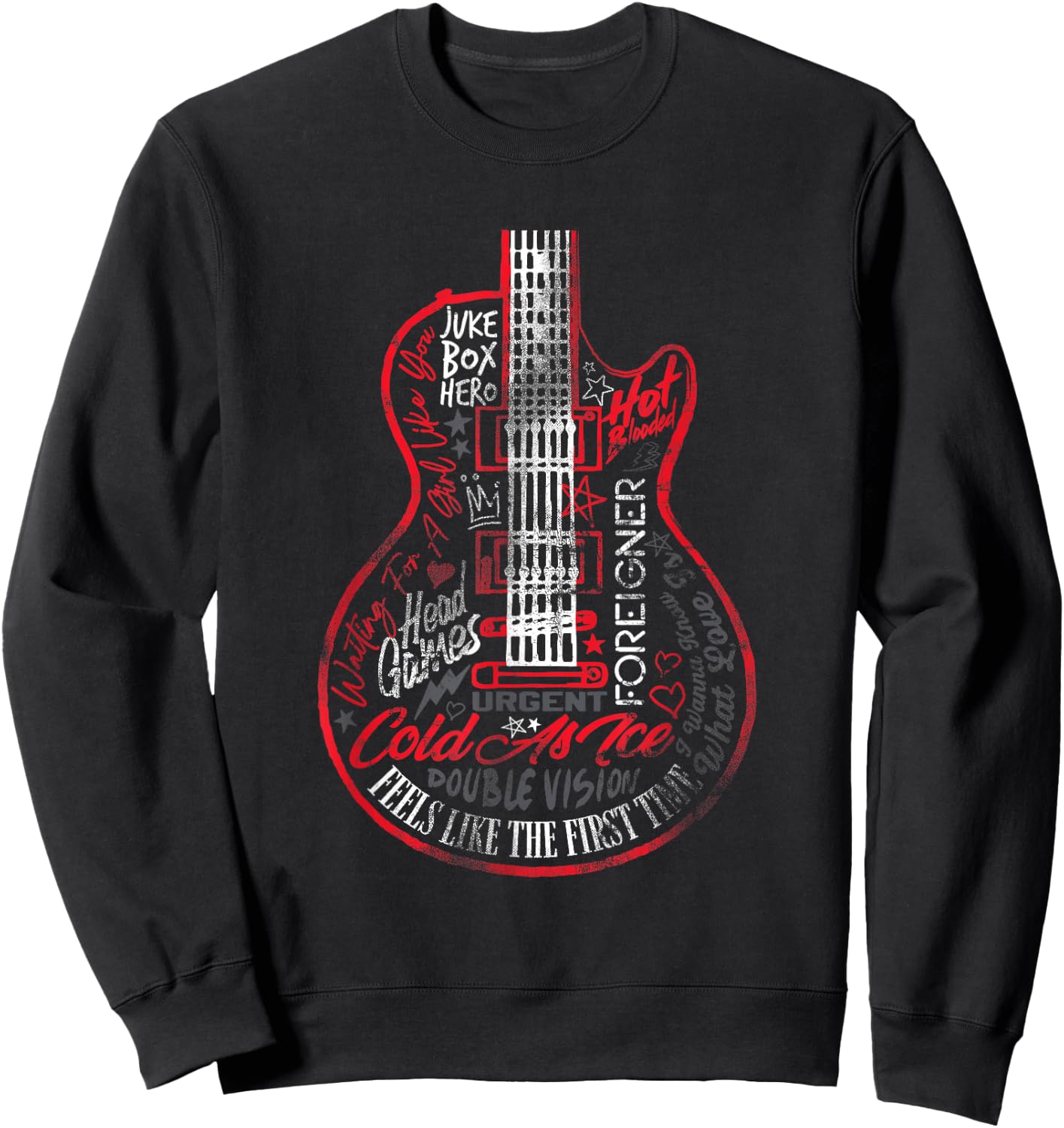 Foreigner Juke Box Hero Tracklist , black Sweatshirt - Sweatshirt | Black