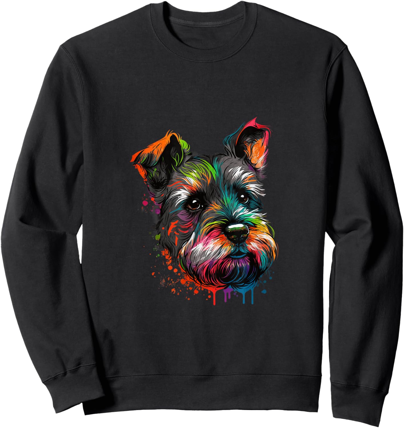 Miniature Schnauzer Pop Art I Splash Art Schnauzer Sweatshirt - Sweatshirt | Black