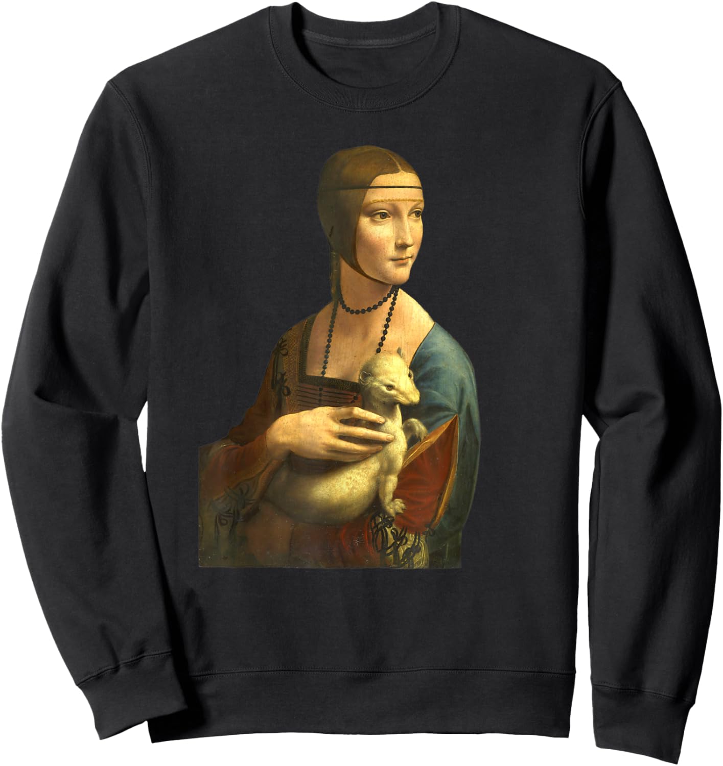 Leonardo da Vinci's Lady with Ermine Sweatshirt - Sweatshirt | Black