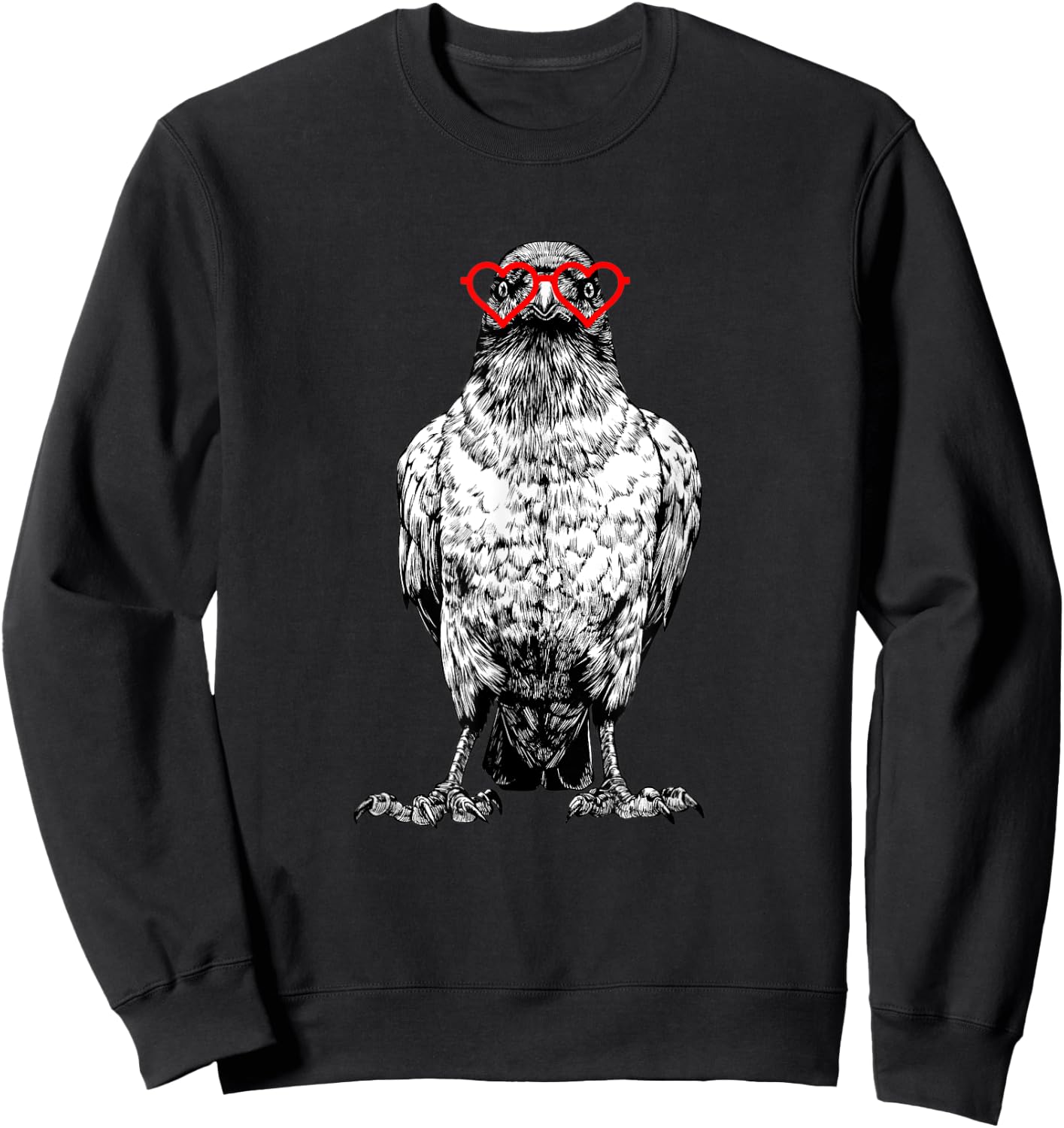 Crow Valentines Day Bird Lover Animal lovers. Sweatshirt - Sweatshirt | Black