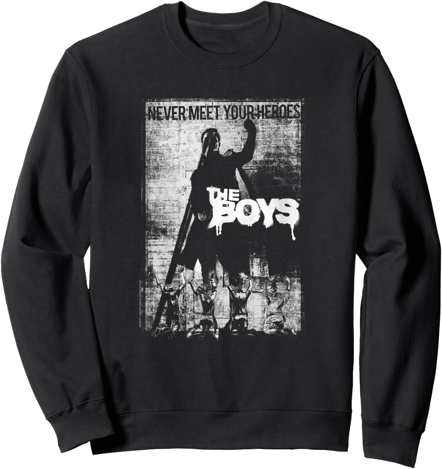The Boys Never Meet Your Heroes Poster Sweatshirt - Sweatshirt | Black