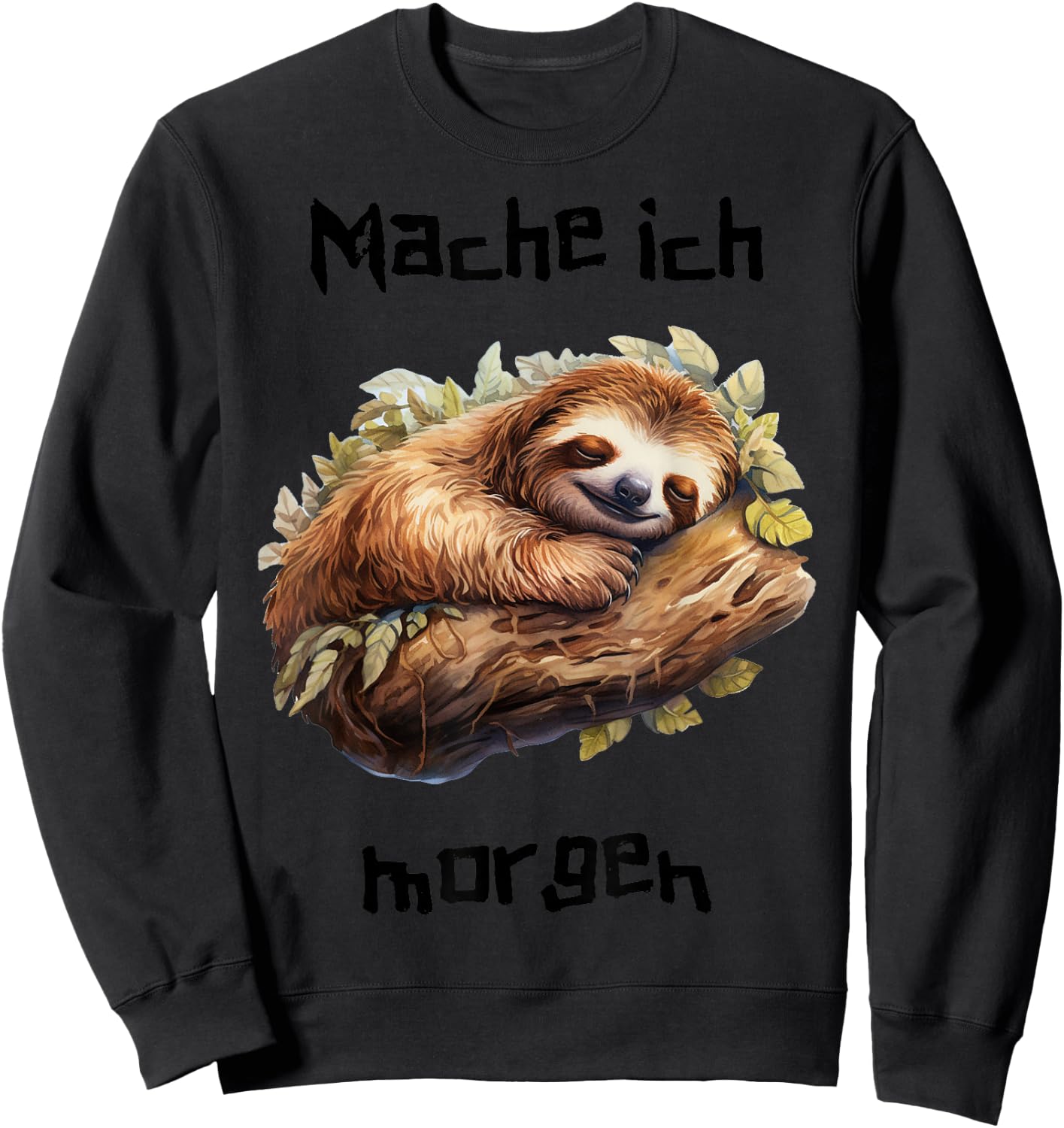 Morgenmuffel Sloth Spruch lustiges Langschläfer Faultier Sweatshirt - Sweatshirt | Black