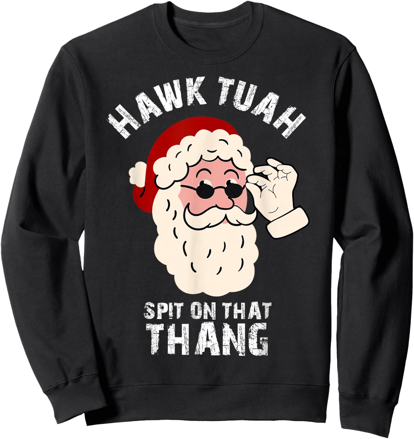 Summer Santa Christmas In July Hawk Tuah Spit on That Thang Women Sweatshirt - Sweatshirt | Black