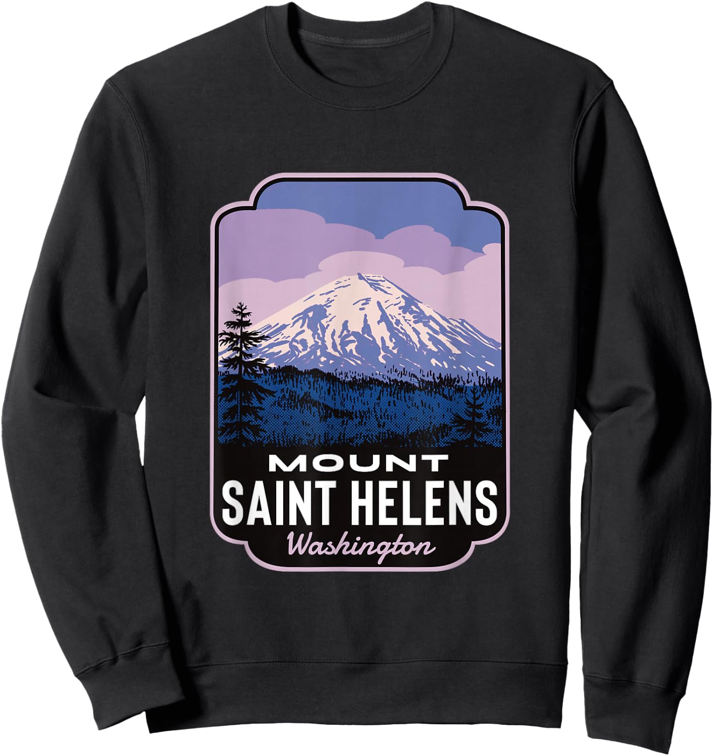 Mount Saint Helens Before Retro Sweatshirt - Sweatshirt | Black