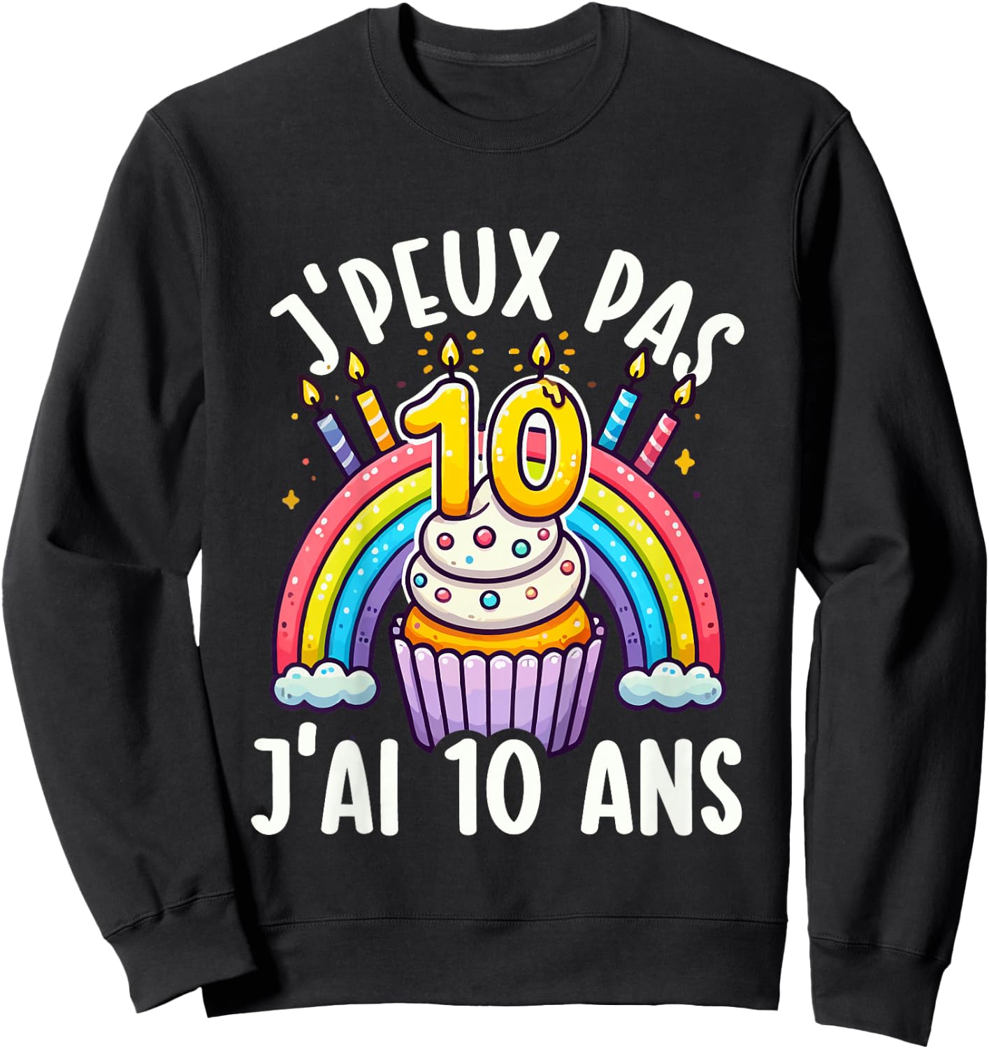 Kids Je Peux Pas Je ai 10 Ans Anniversaire Funny Funny Kawaii , Black, 2 Sweatshirt - Sweatshirt | Black