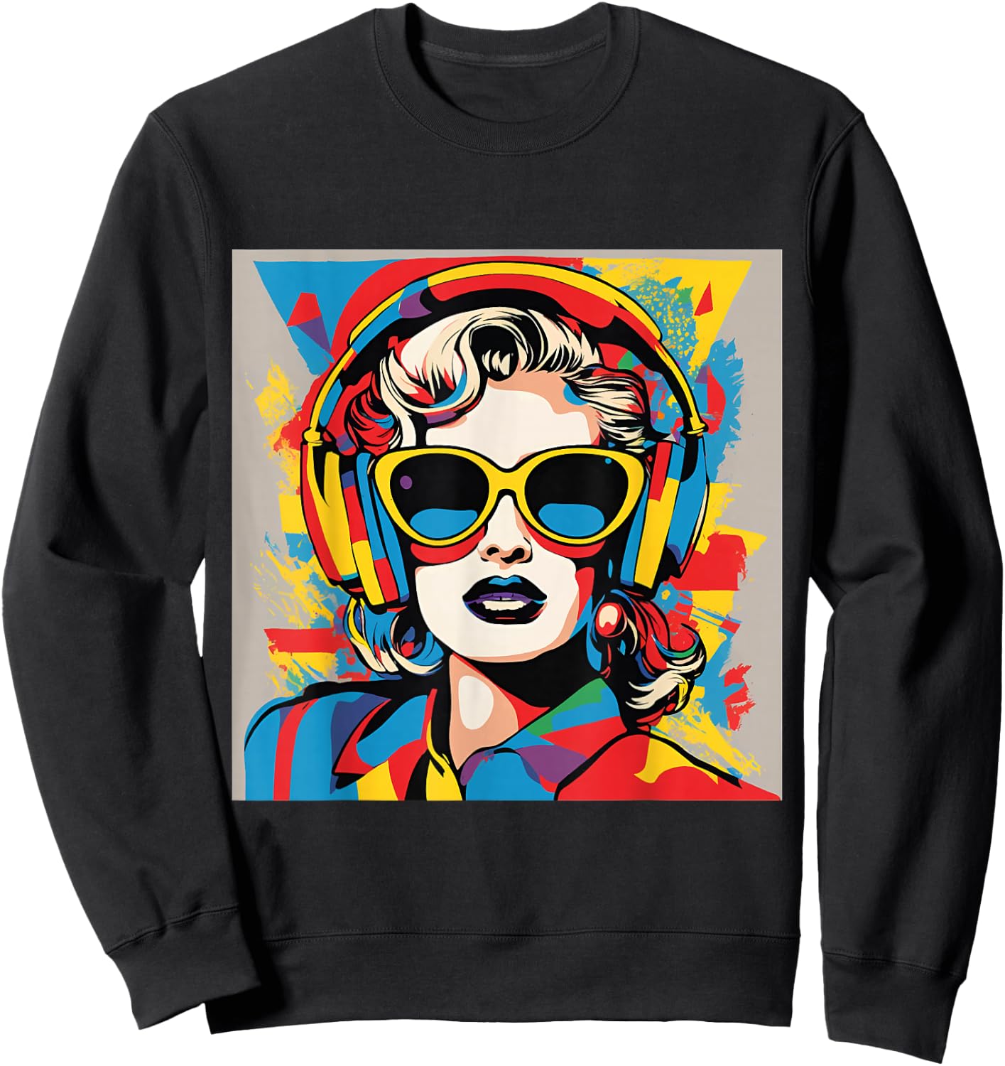 Retro Pop Art Style Sweatshirt - Sweatshirt | Black