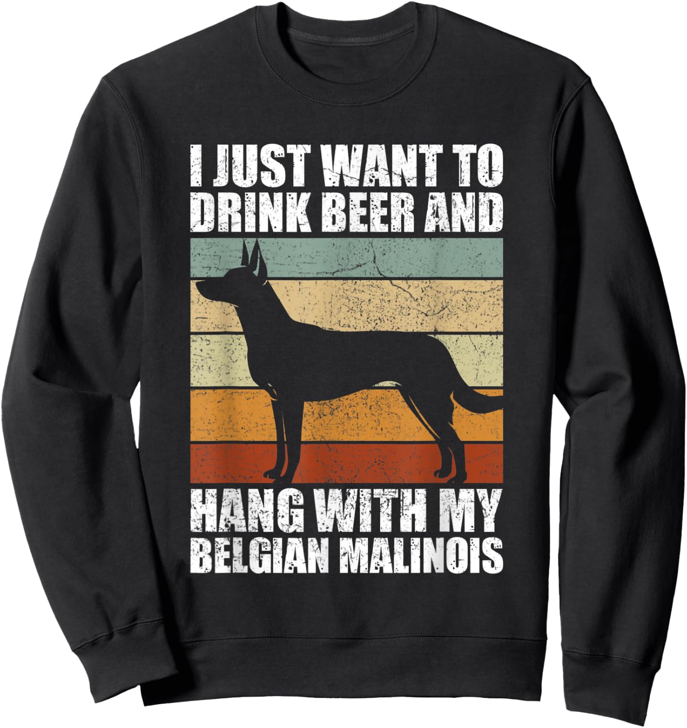 Beer & Hang With My Belgian Malinois Pet Owner Dog Lover Women Sweatshirt - Sweatshirt | Black